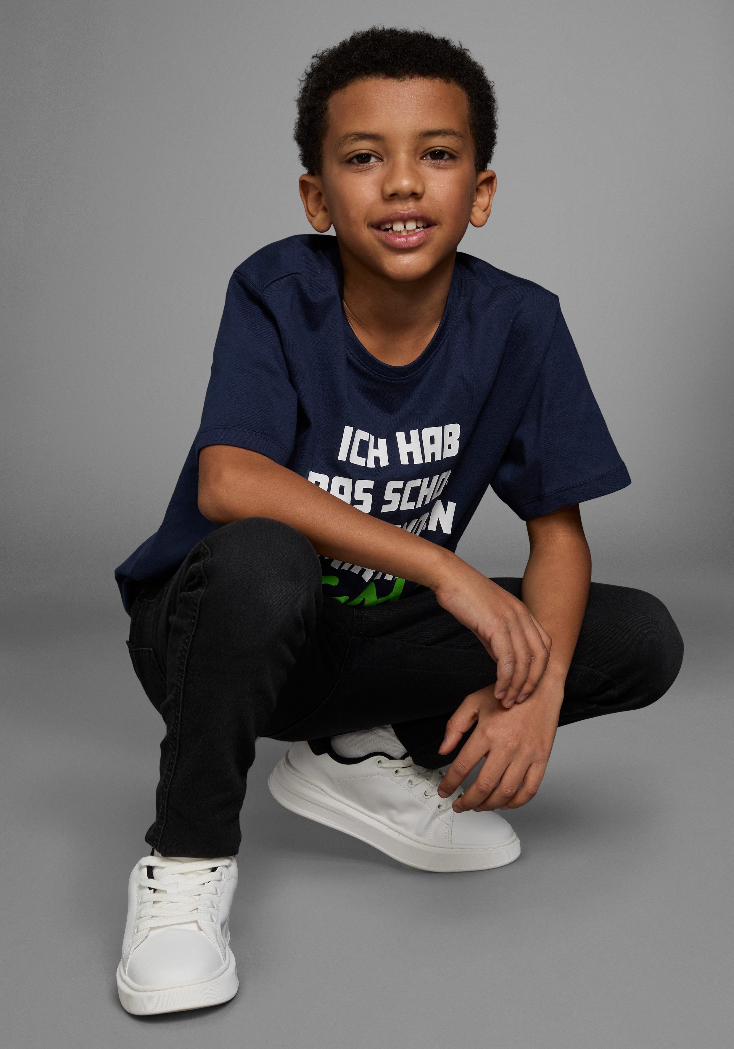 KIDSWORLD T-shirt ICH HAB DAS SCHON VERSTANDEN... Korte mouwen, basic pasvorm, bedrukt, ronde hals