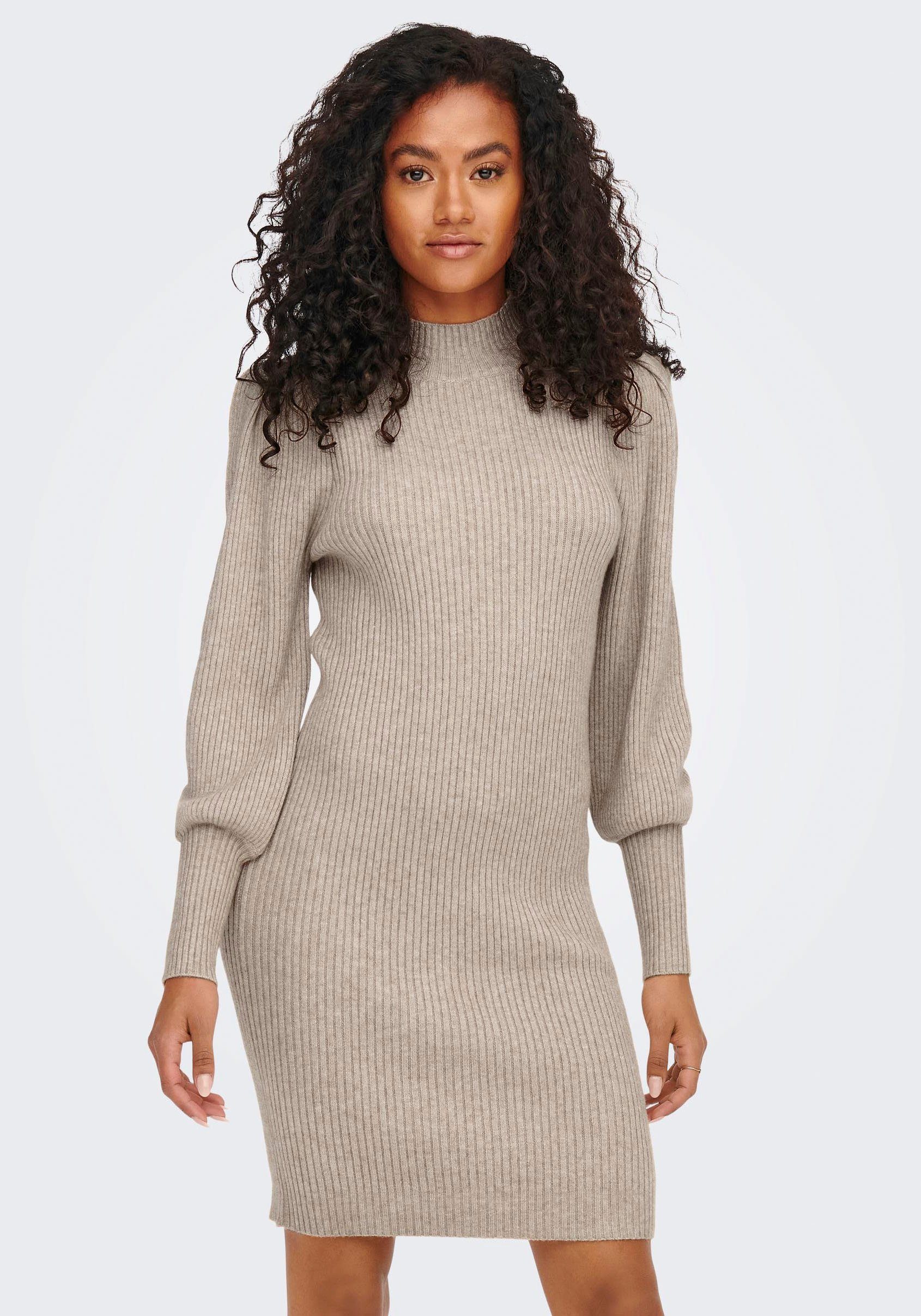 Only Gebreide jurk ONLKATIA L/S DRESS KNT NOOS dames gebreide jurken maat M (38) beige