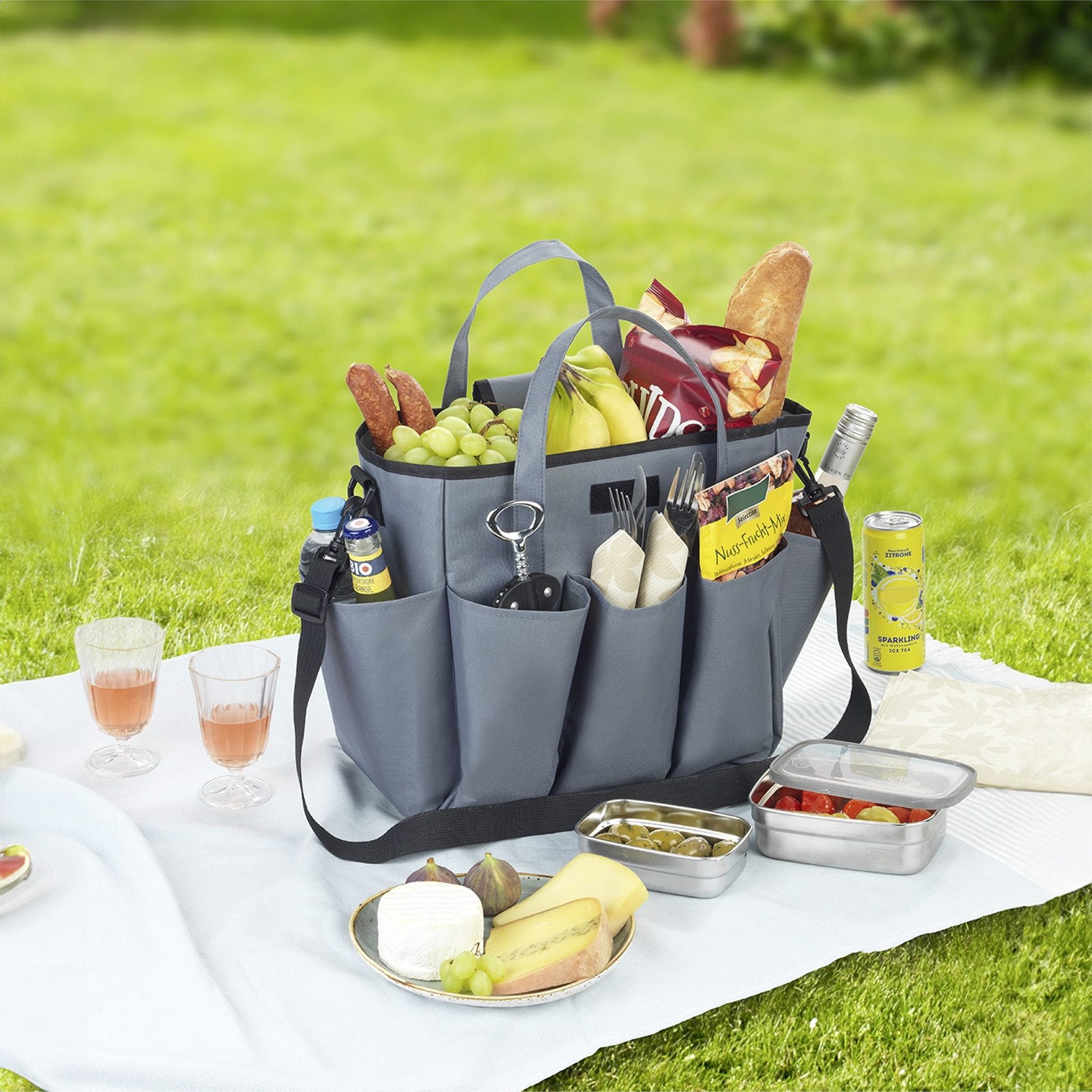 Maximex Organizer Universele caddy 8 zakken vouwbare draagtas voor thuis en onderweg, 15 liter