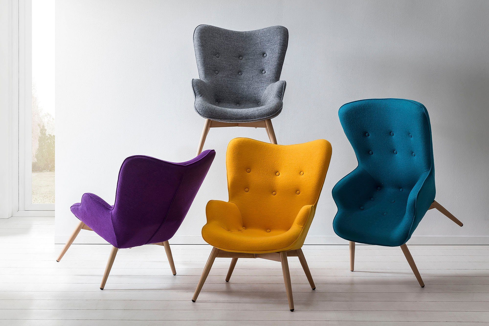 SalesFever Relaxfauteuil met decoratieve capitonnage