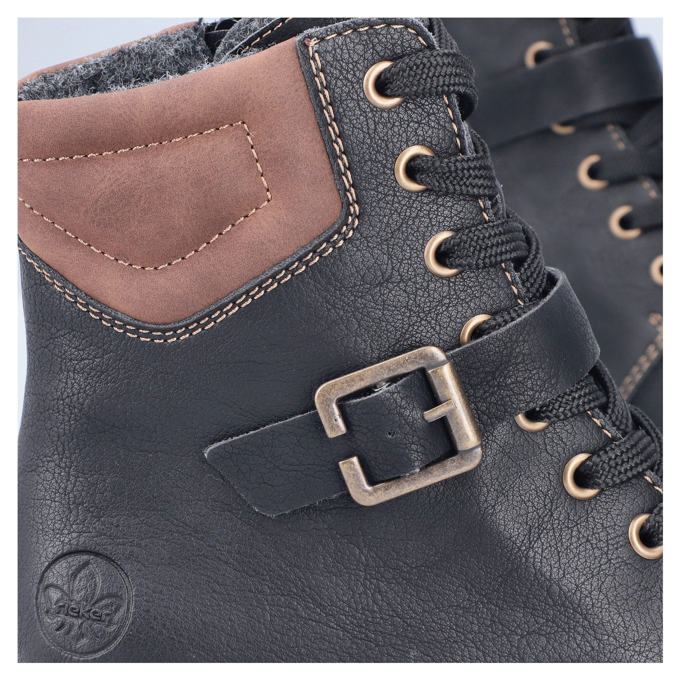 Rieker Veterlaarsjes Veterboots, enkellaarsjes, blokhak, met gewatteerde schachtrand