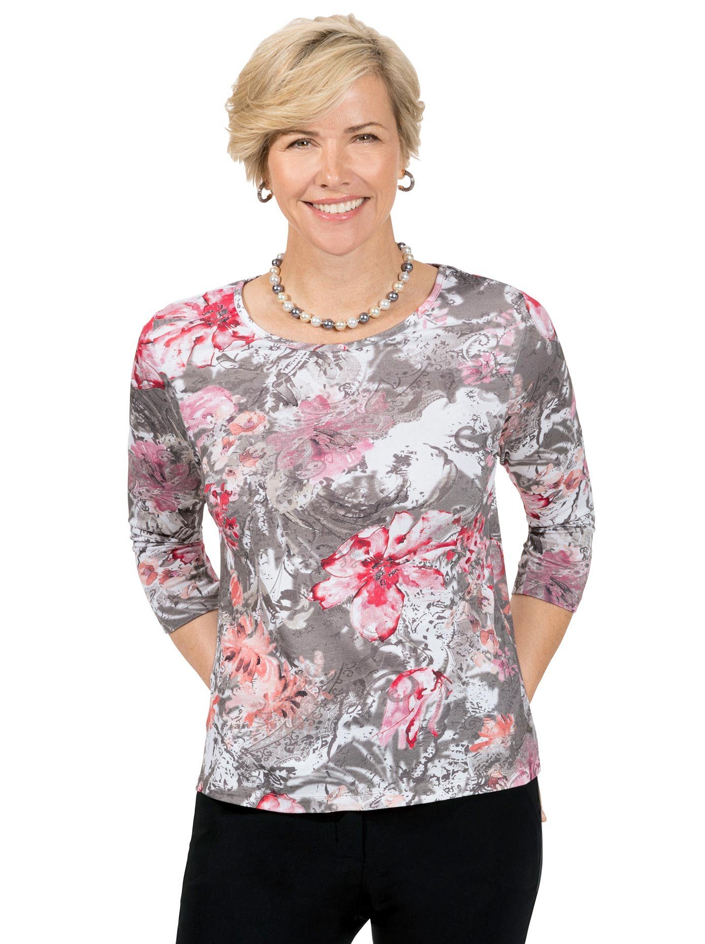 Classic Shirt met 3/4-mouwen Shirt (1-delig)