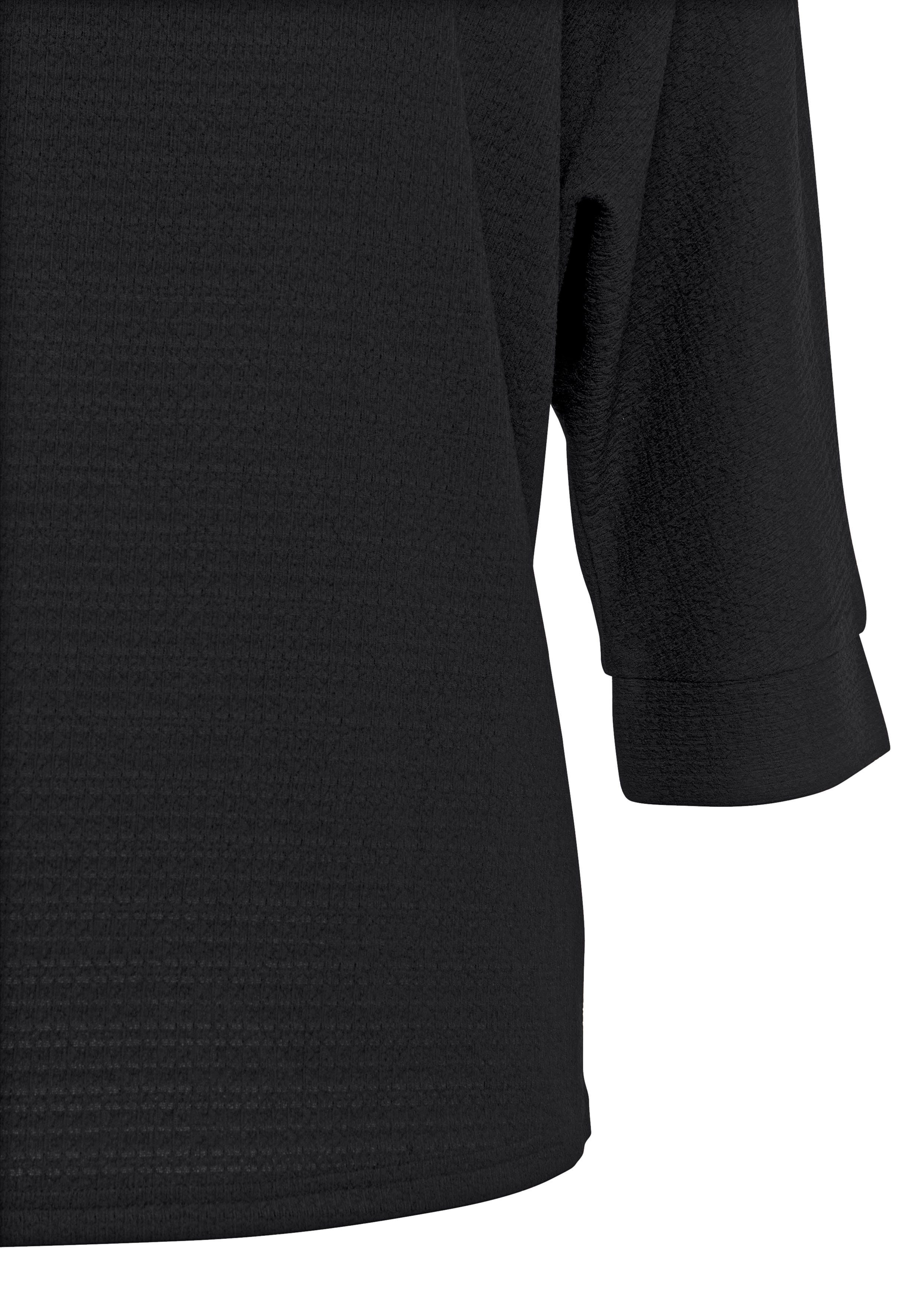 Vivance Shirt met 3/4-mouwen Van kreukvrije crêpe-kwaliteit gemaakt van strijkvrije crêpe stof