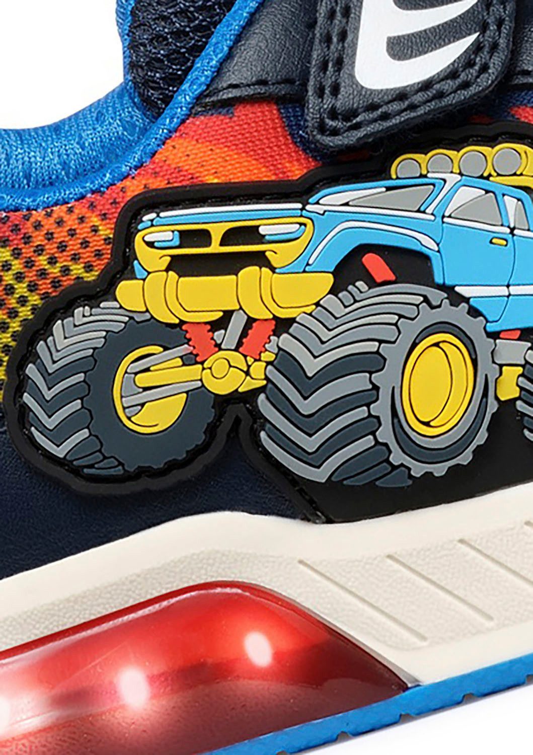 Geox Sneakers J Inek Boy knipperschoen , kinderschoen, klittenbandschoen met voertuigmotief