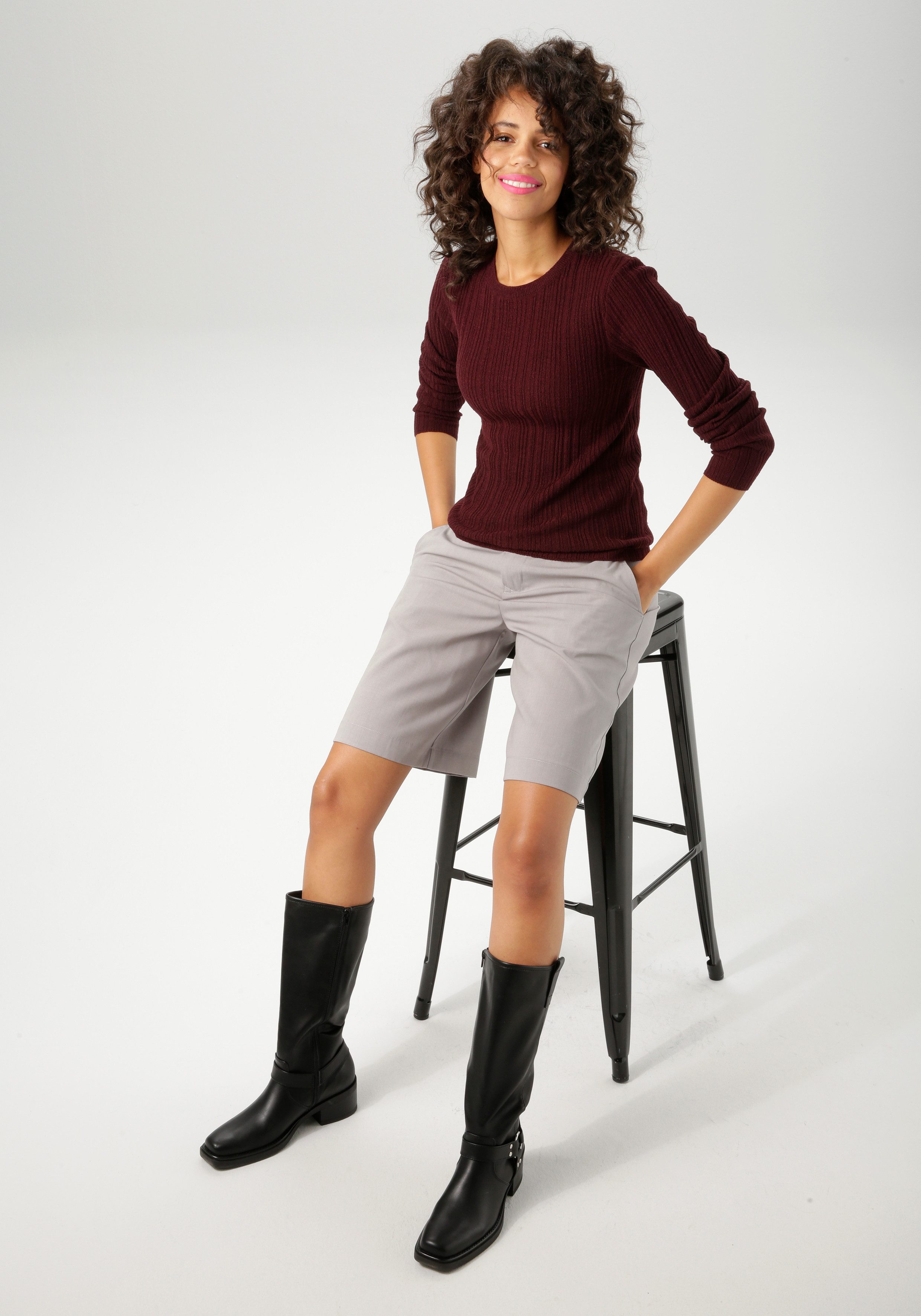 Aniston CASUAL Bermuda met wijde pijp - nieuwe collectie