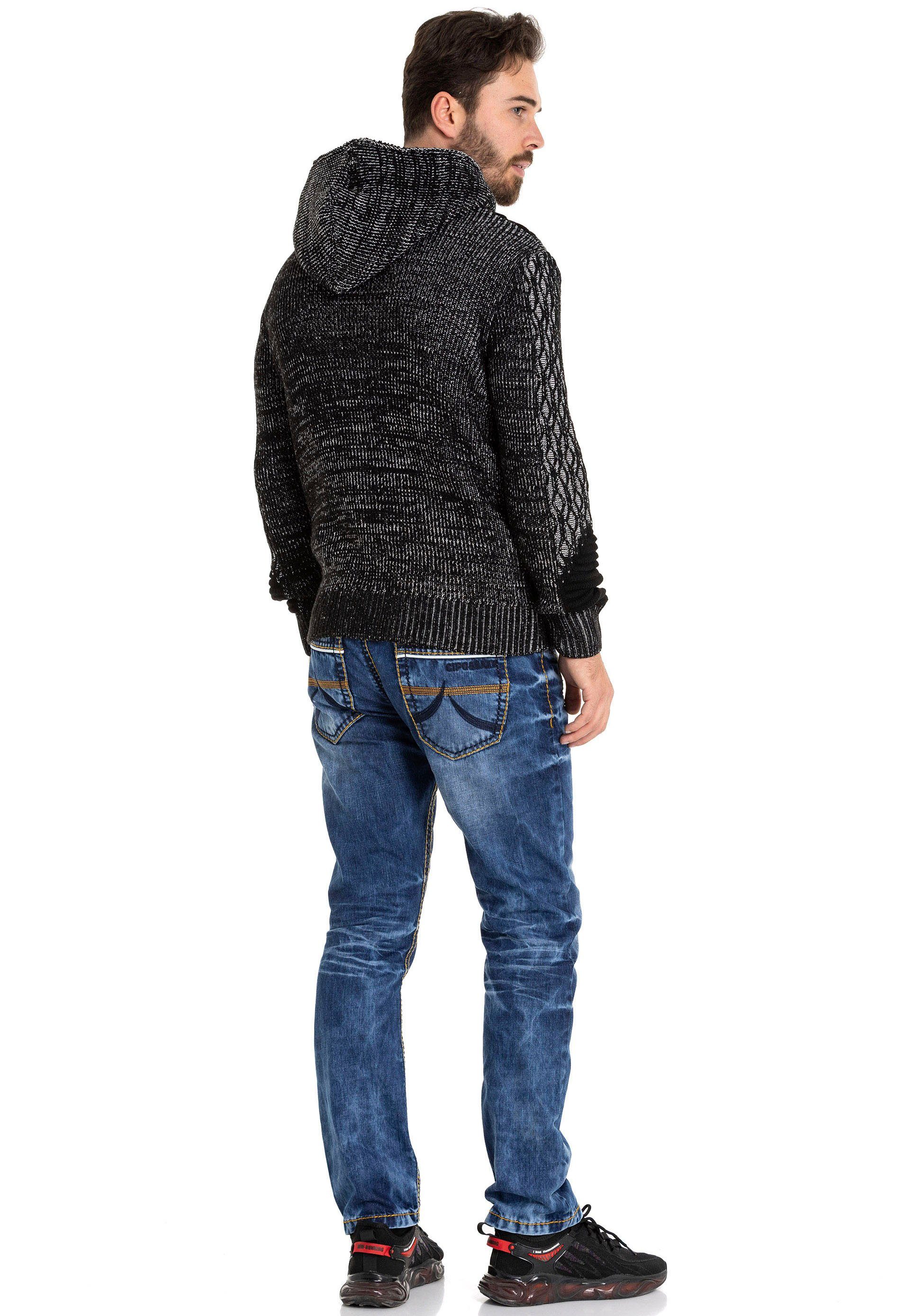 Cipo & Baxx Cardigan met knuffelzachte capuchon