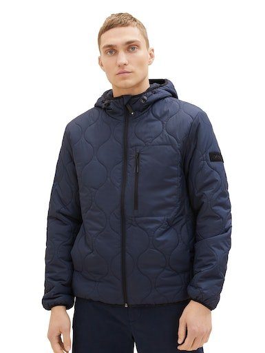 Tom Tailor Denim Gewatteerde jas met logo-badge op de mouw