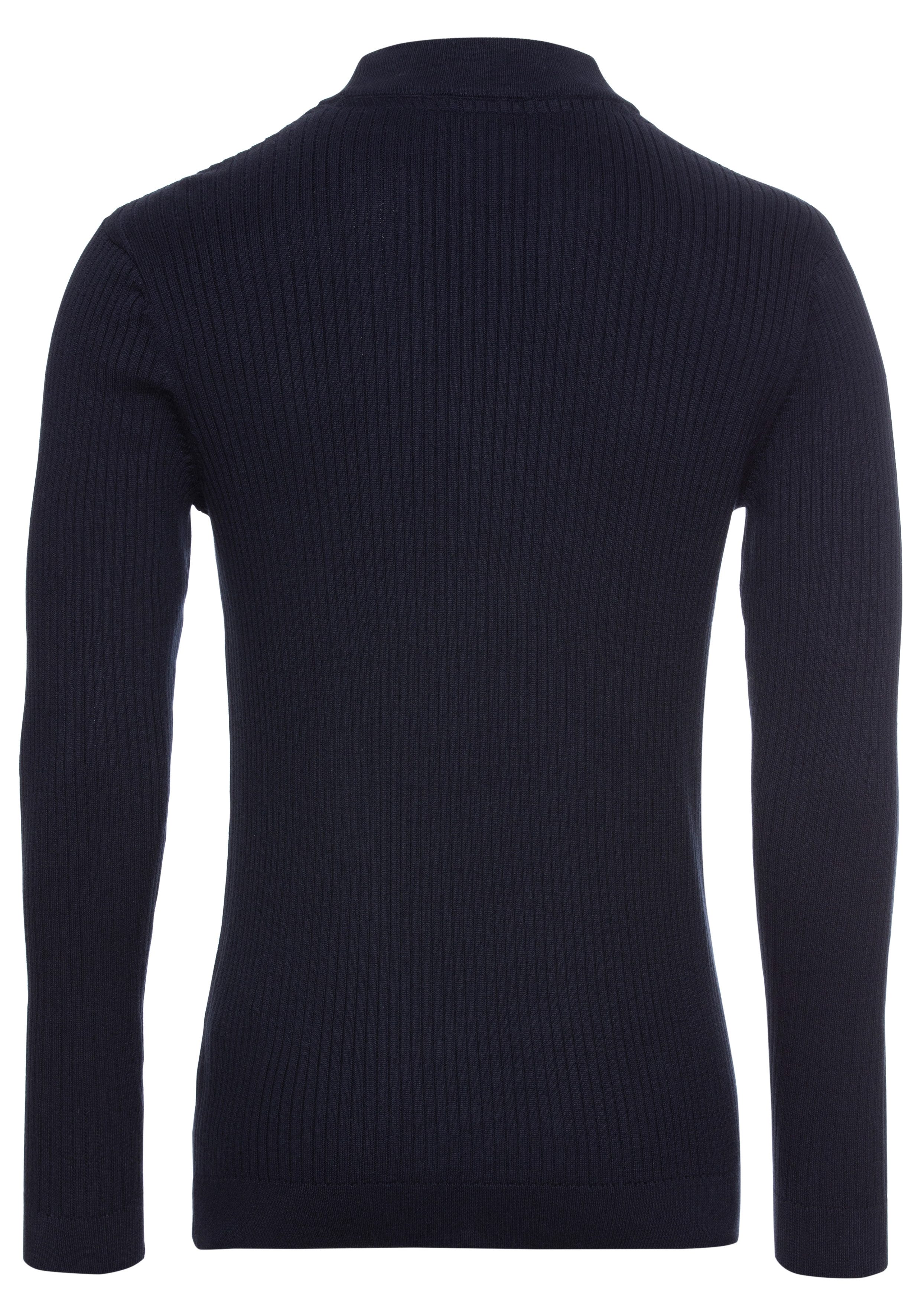 Bruno Banani Trui met staande kraag in ribbrei-look