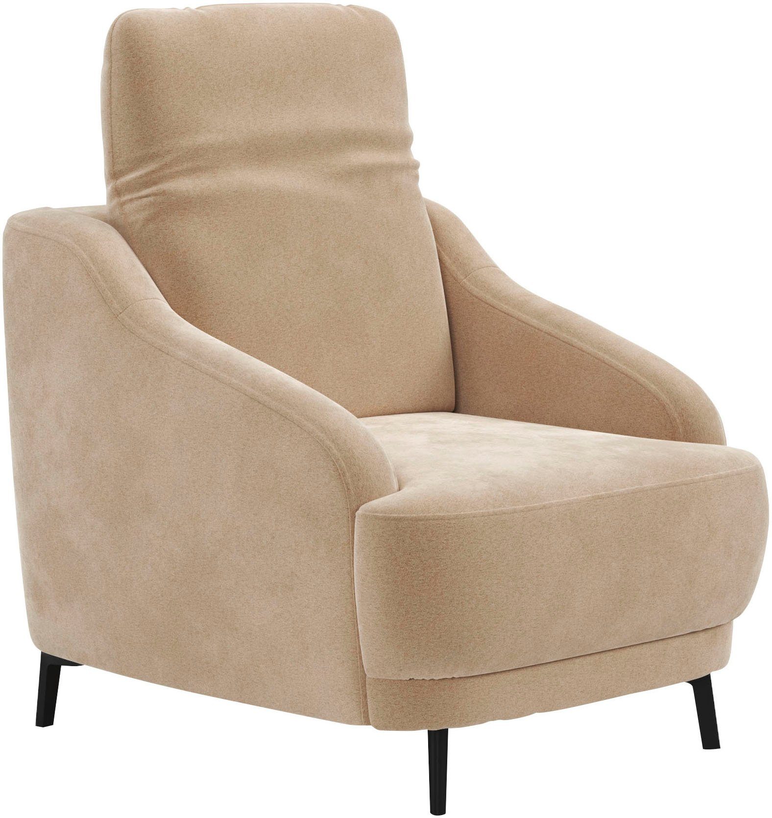 sit&more Fauteuil Blues met metalen poten, matzwart (1 stuk)