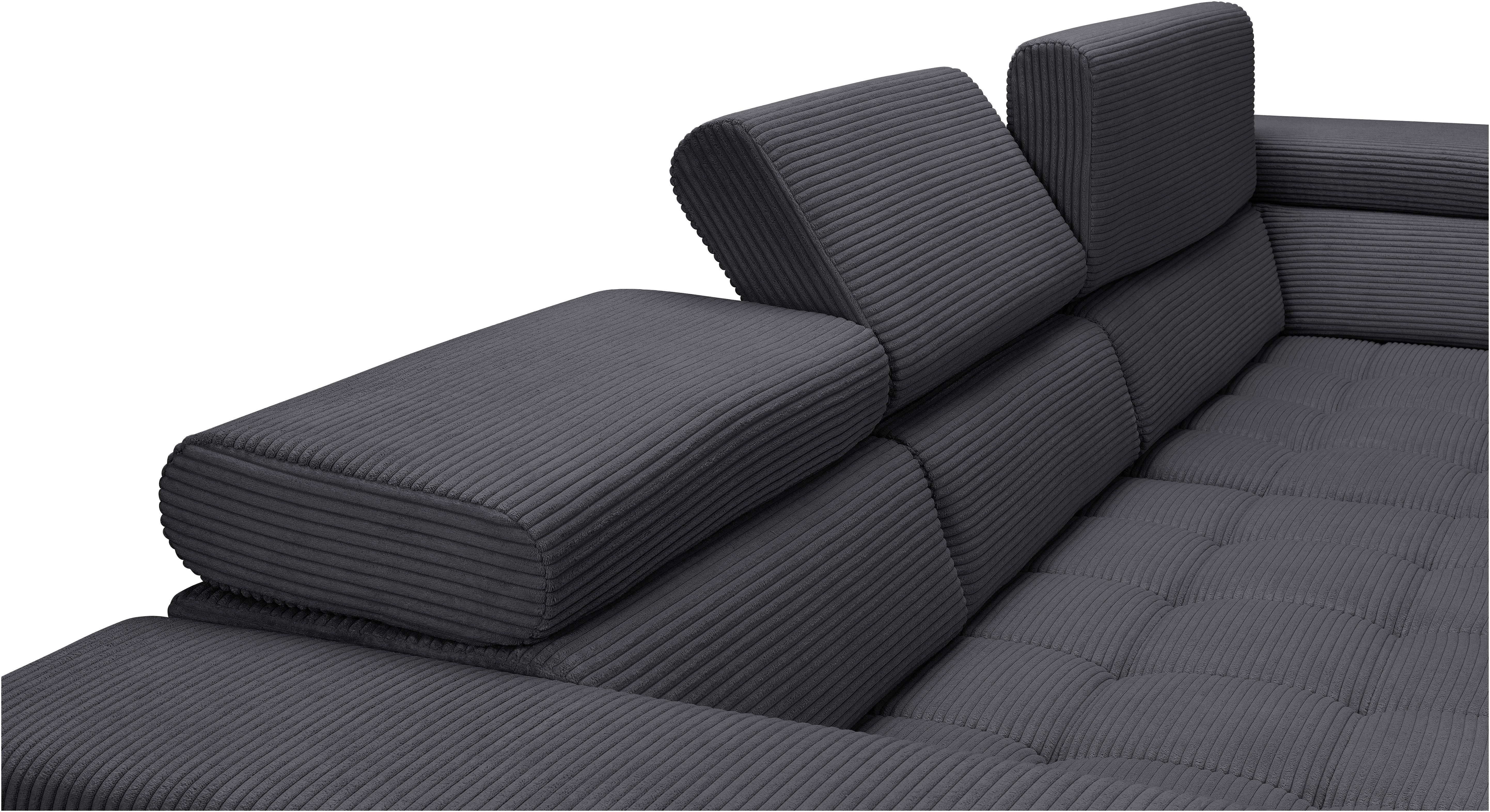 exxpo - sofa fashion Hoekbank Elianos, hoog zitcomfort, verfijnde kruisstepping in de zitting, L-vorm