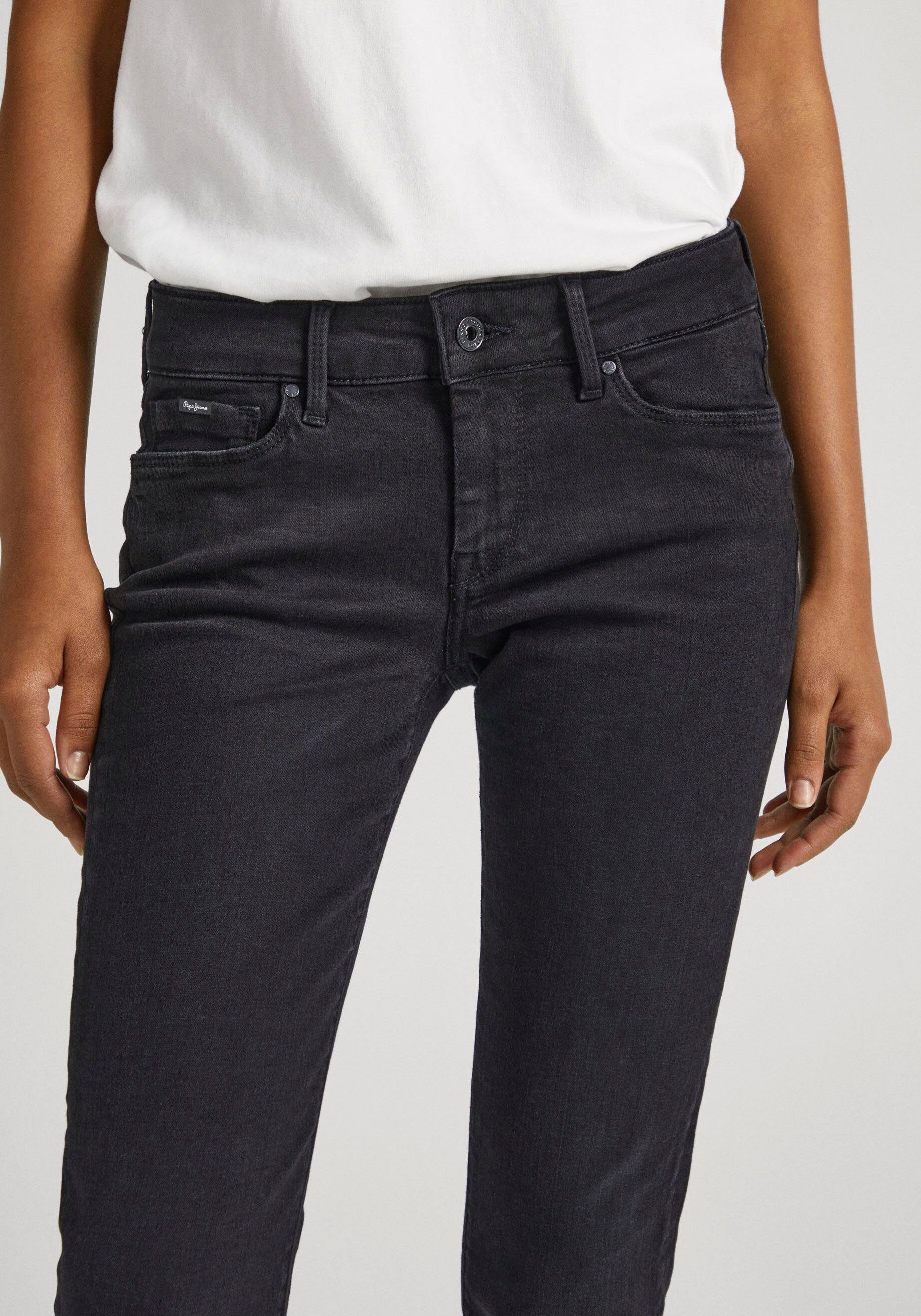 Pepe Jeans Skinny fit jeans SOHO in 5-pocketsstijl met 1-knoop en stretchaandeel