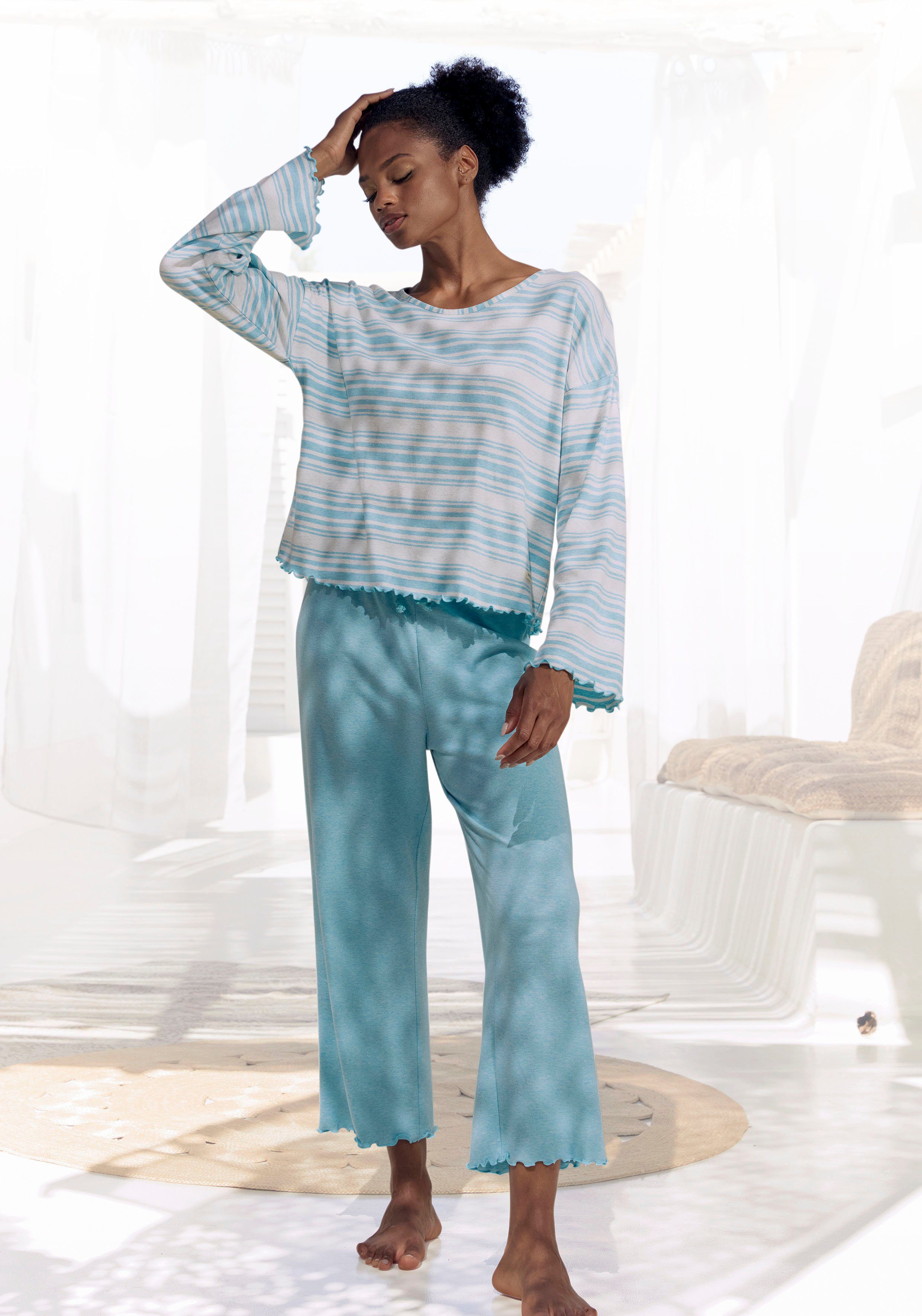 s.Oliver RED LABEL Beachwear Pyjama top met babylock-details