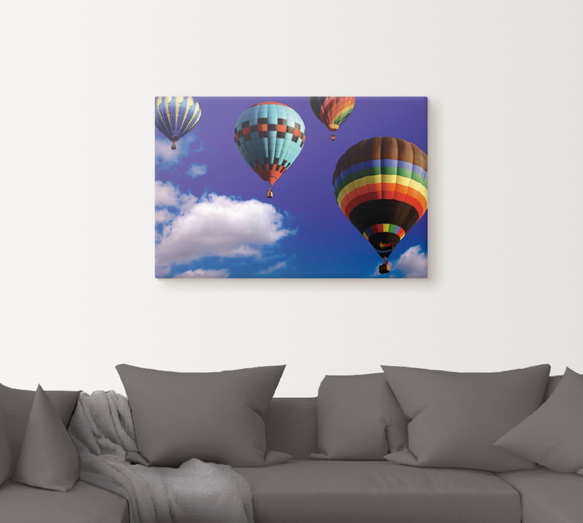 Artland Artprint op linnen Heteluchtballonnen in de lucht