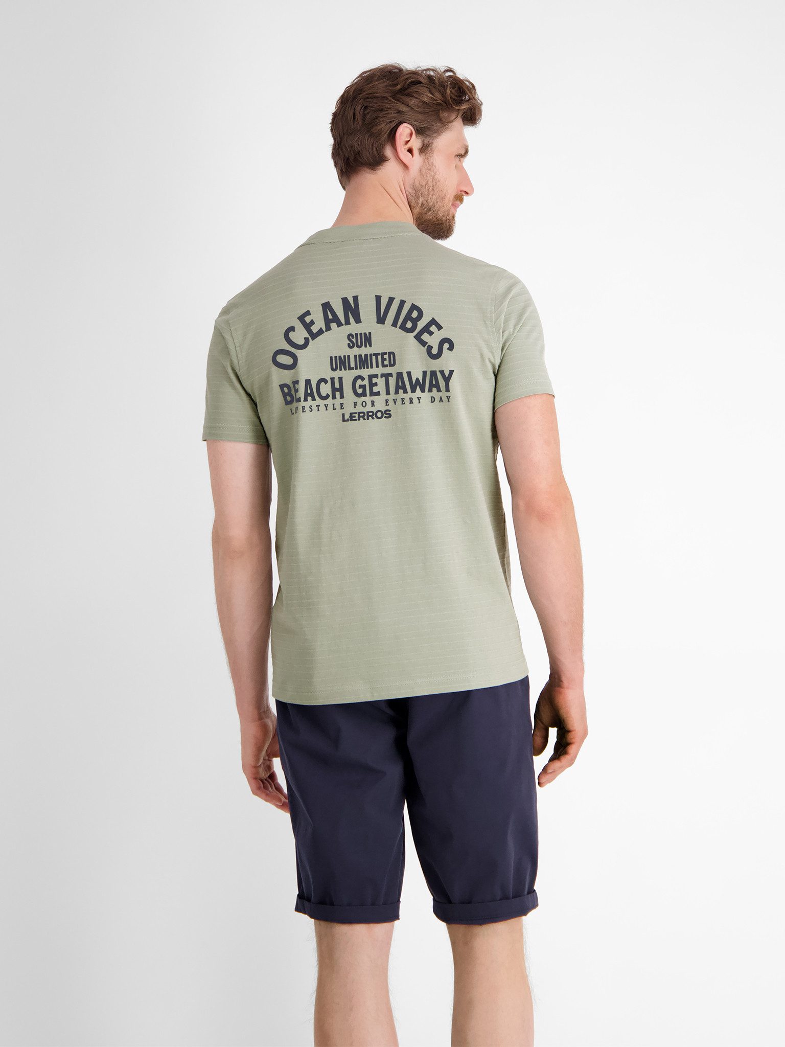 Lerros T-shirt met voor- en achterkant print