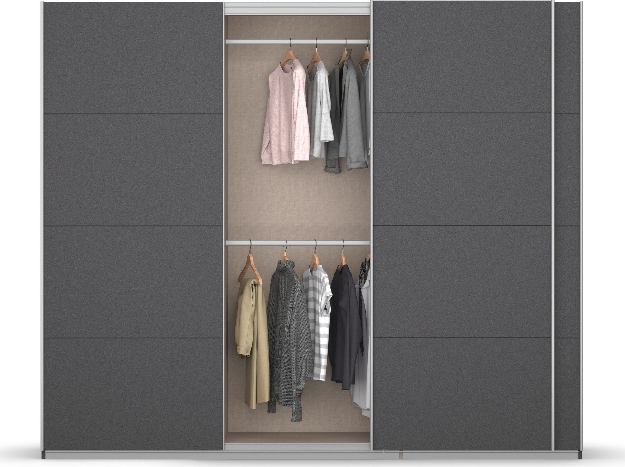 rauch Zweefdeurkast Kledingkast kast garderobe KOLUNA met decor-front inclusief 2 binnenladen en extra legplanken made in germany