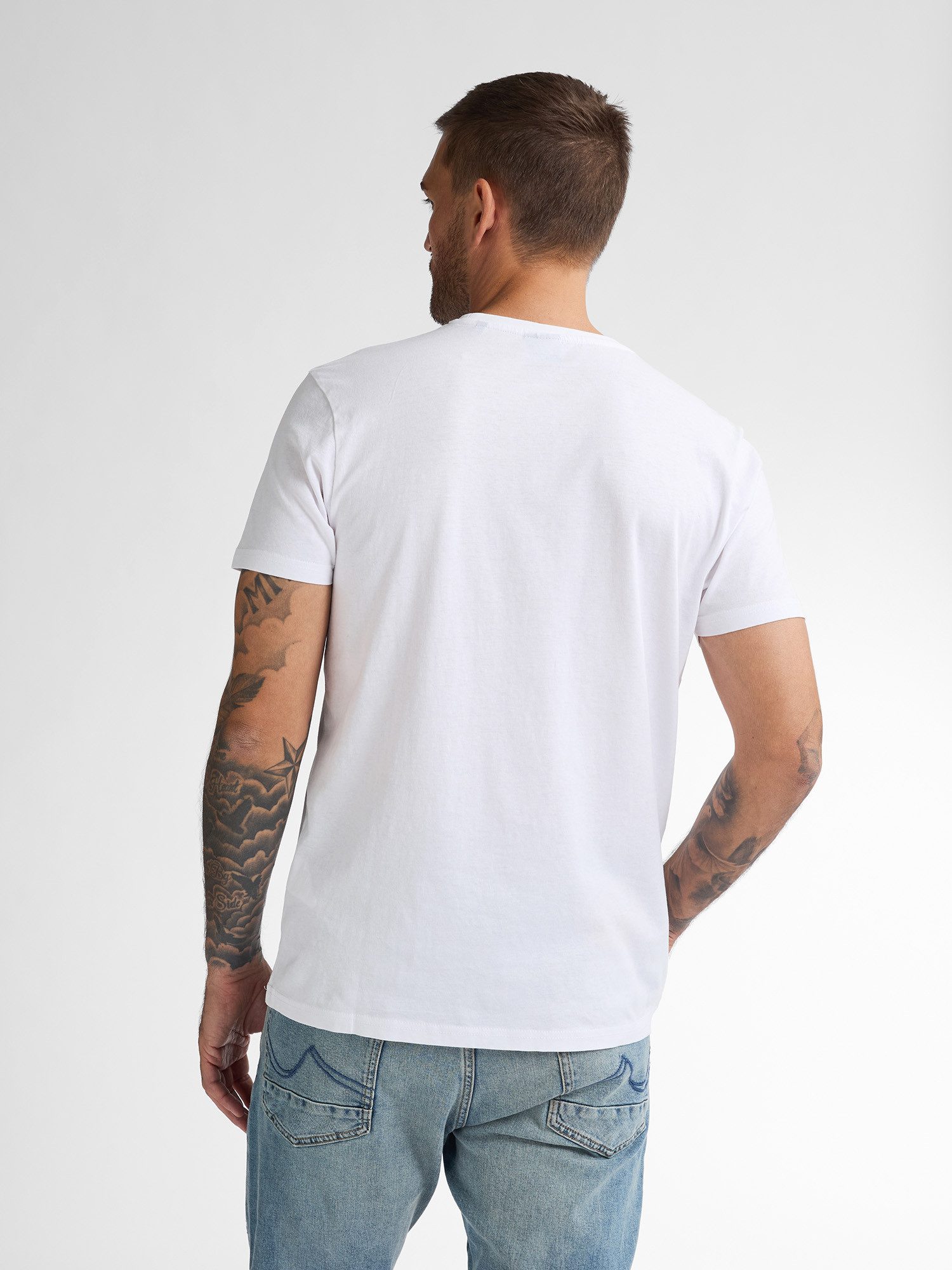 Petrol Industries Shirt met ronde hals met geborduurd logo