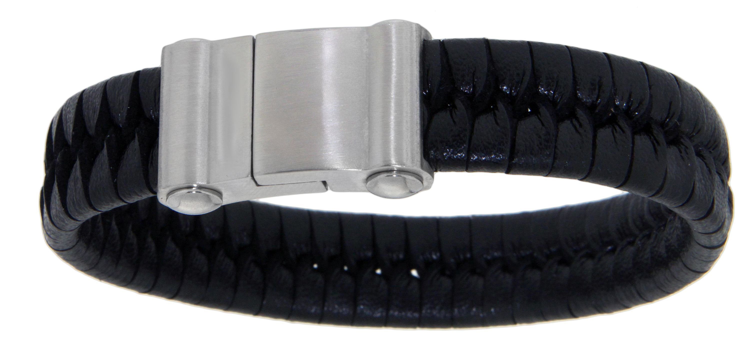 Firetti Armband Sieraad cadeau leren armband, sluiting gravurebaar unisex armbanden zwart