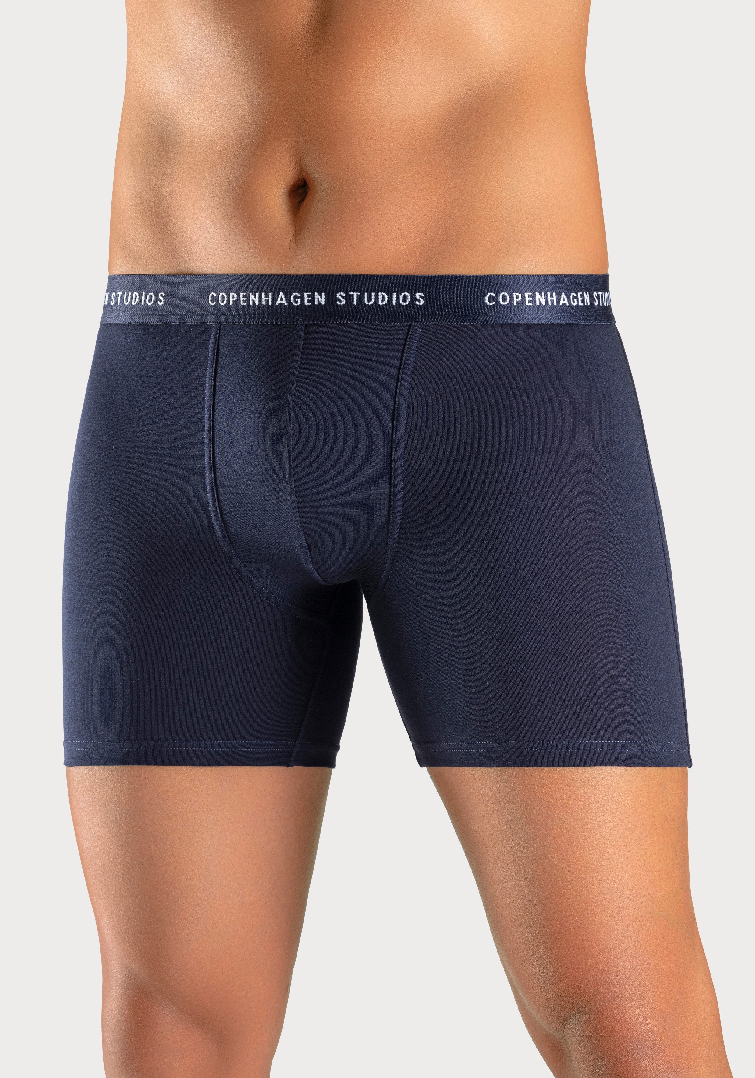 Copenhagen Studios Lange boxershort Boxershorts voor heren met langere pijpen en logo-tailleband (set, 3 stuks)