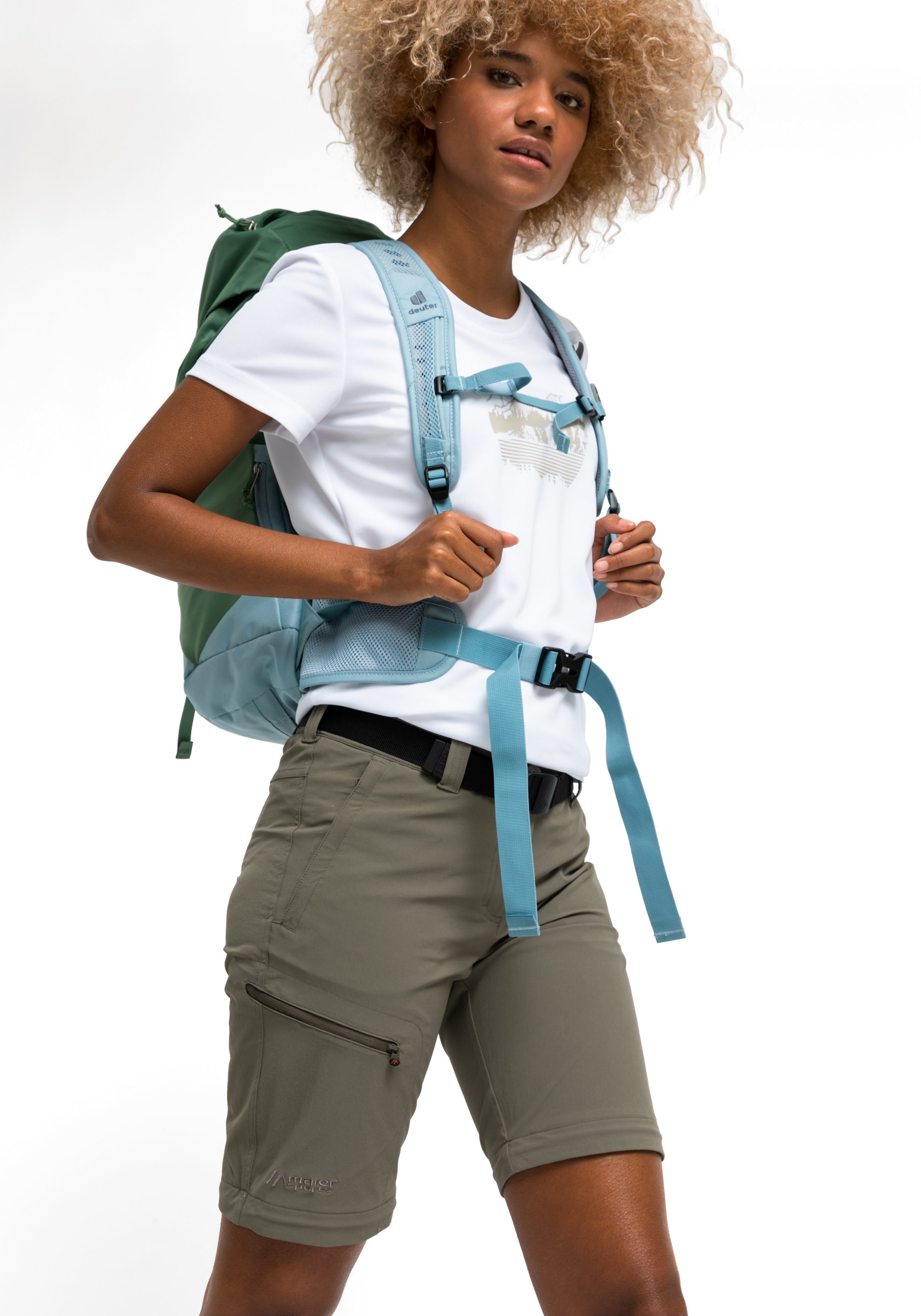 Maier Sports Functionele broek Nata Dames wandelbroek, afritsbare outdoorbroek, 3 zakken, regular fit