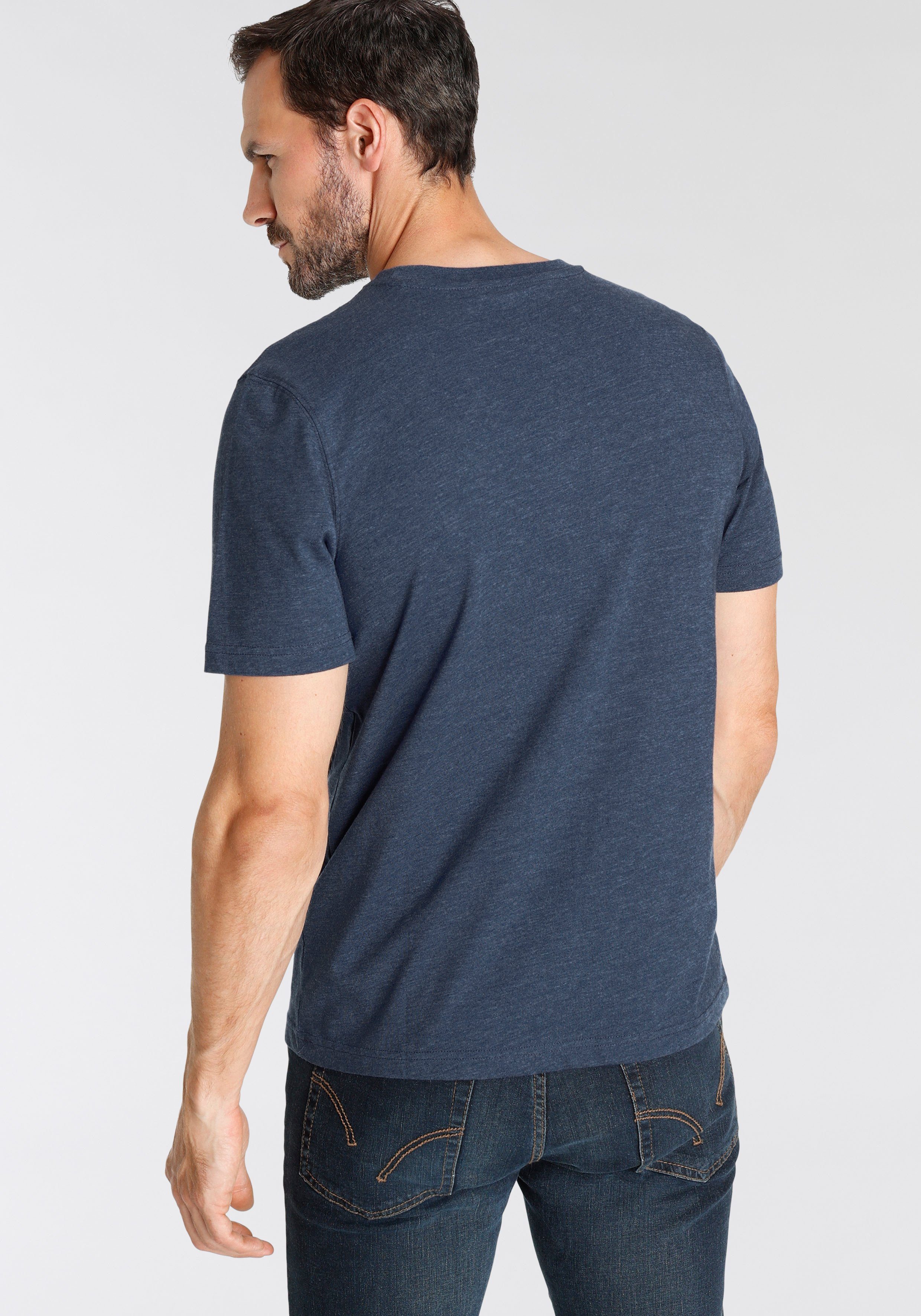 Man's World Shirt met ronde hals Korte mouwen, basic stijl, van katoenmix, 2-pack (2-delig, Set van 2)