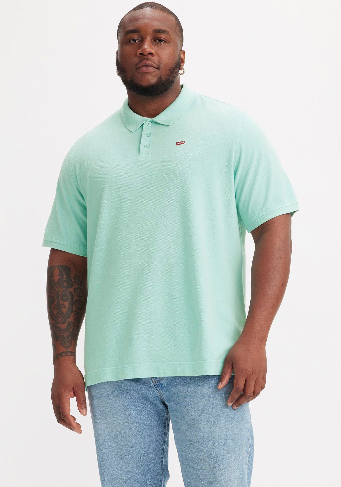 Levi's Big and Tall polo Plus Size met logo pastel turquoise
