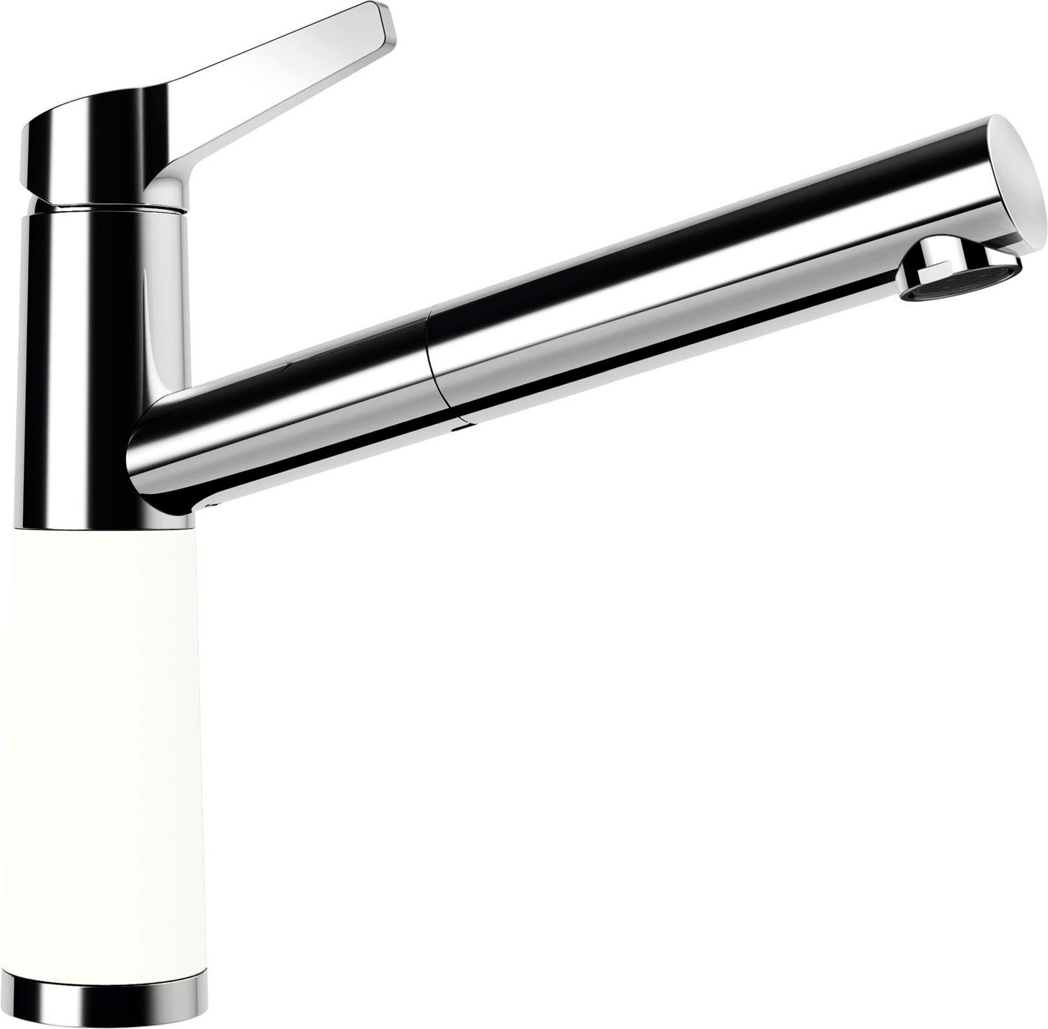 Schock Keukenkraan SC-510 SB ND Lagedruk, uitschuifbaar, terugstroombeveiliging, draaibereik 120° keukenkranen maat - wit