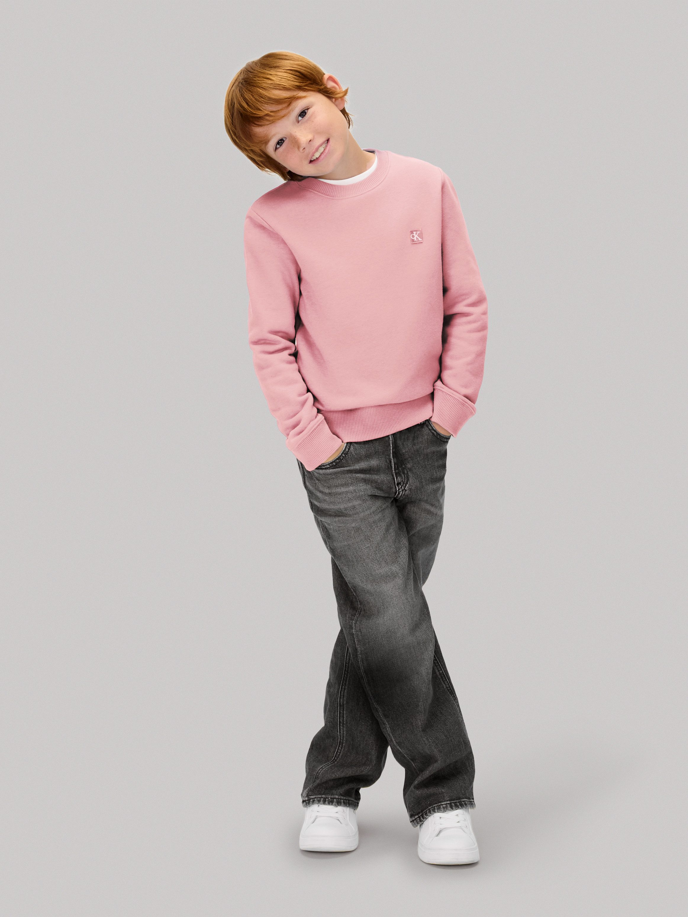 Calvin Klein Sweatshirt MONO MINI BADGE REG CN voor kinderen tot 16 jaar met logo-opdruk