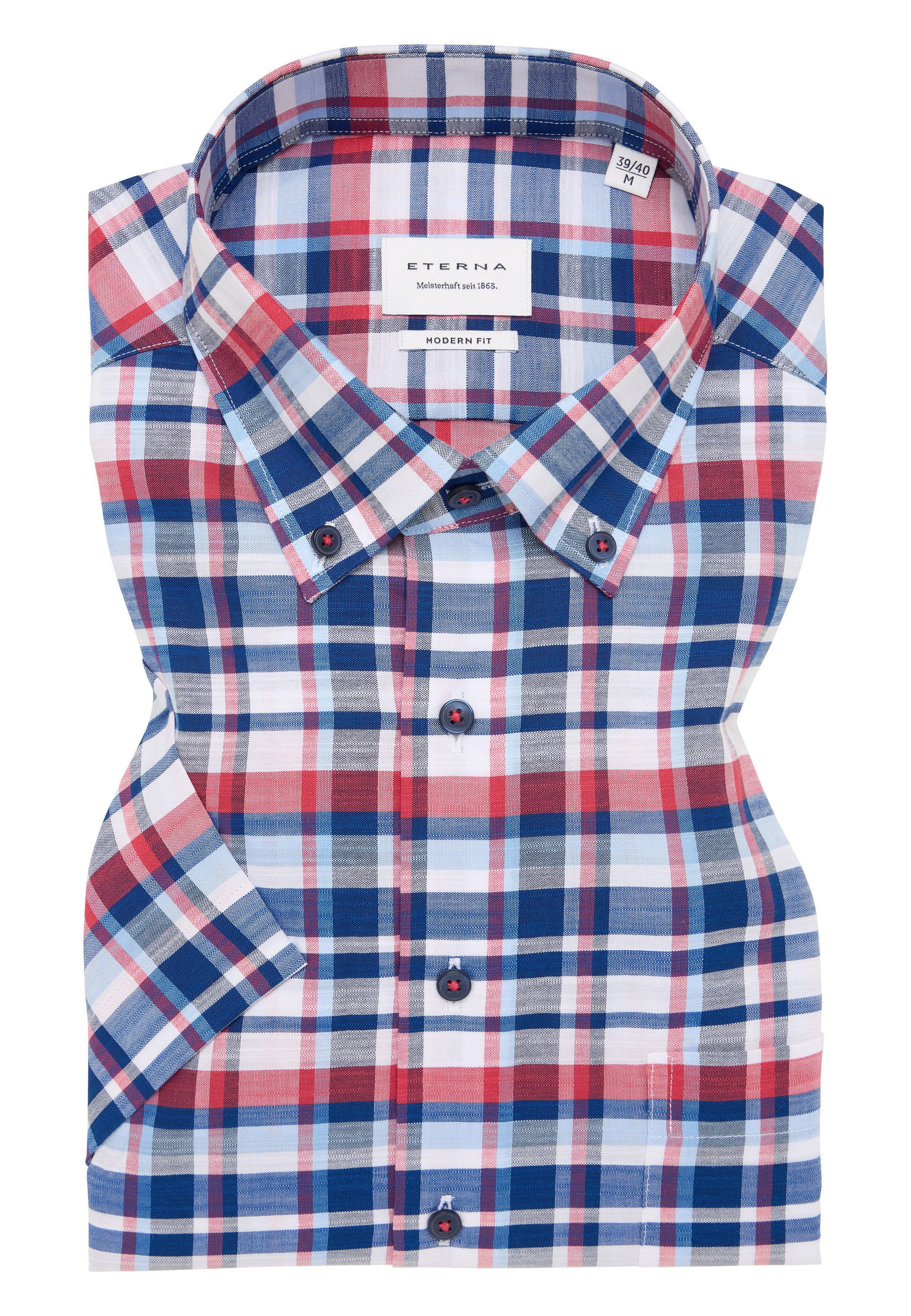 Eterna Overhemd met korte mouwen MODERN FIT EASY IRON (gemakkelijk te strijken)