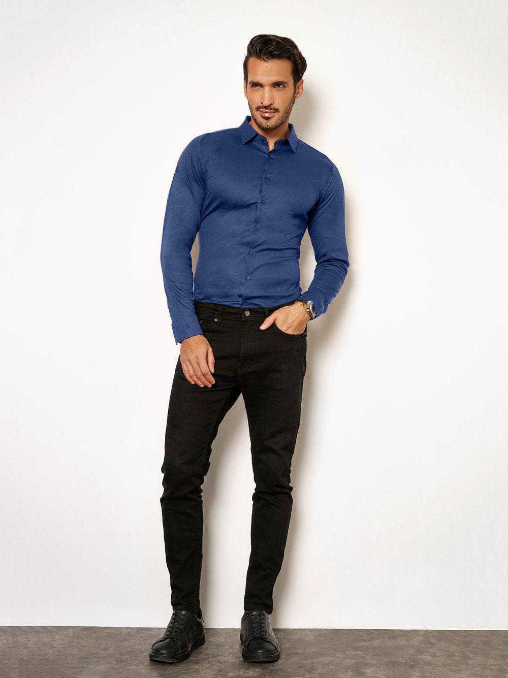 Desoto Overhemd met lange mouwen Casual Kent 1/1 Met een ronde hals