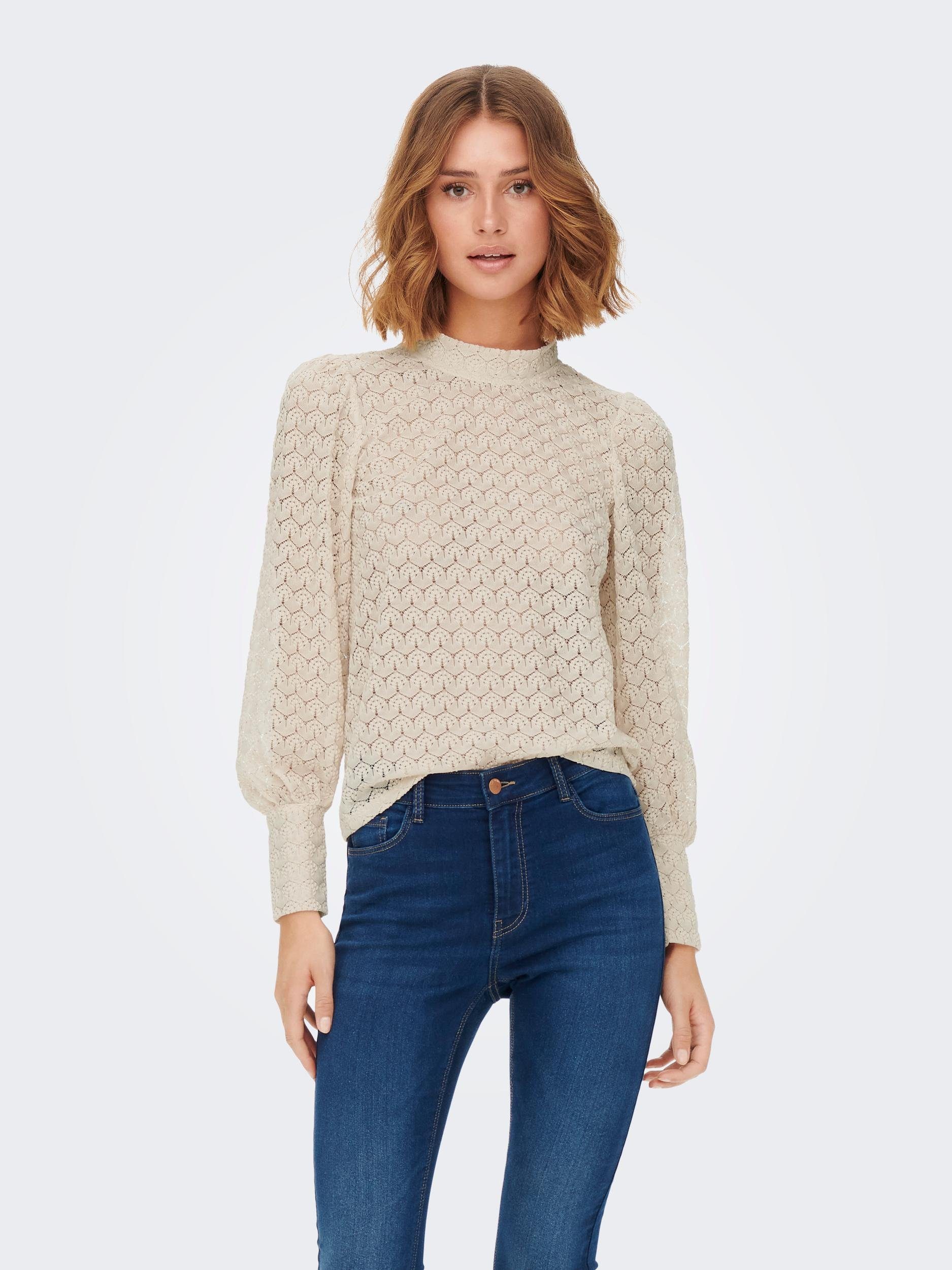 JDY Shirt met lange mouwen JDYAVERY L/S LACE TOP JRS NOOS