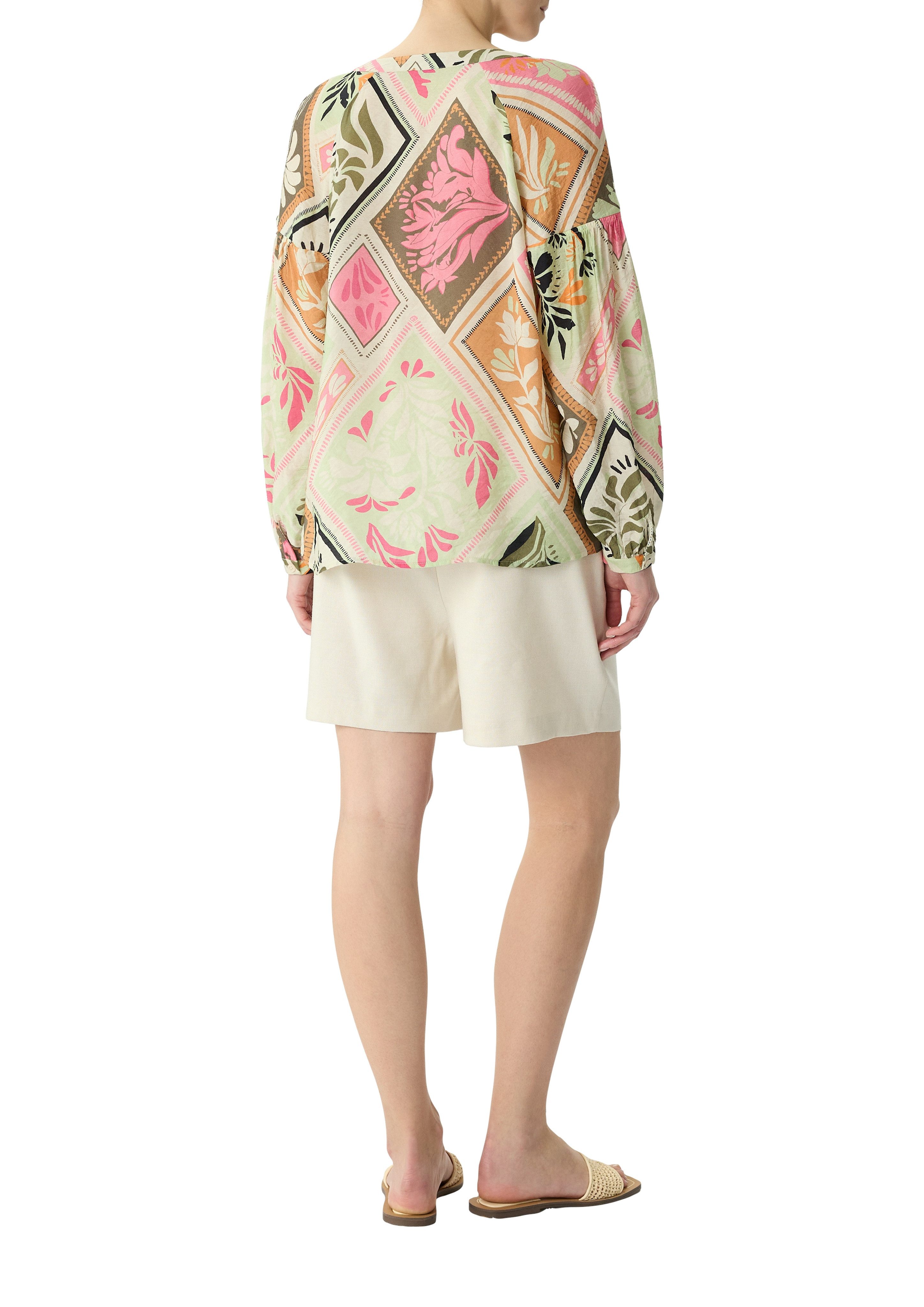 Comma Blouse met lange mouwen met print all-over
