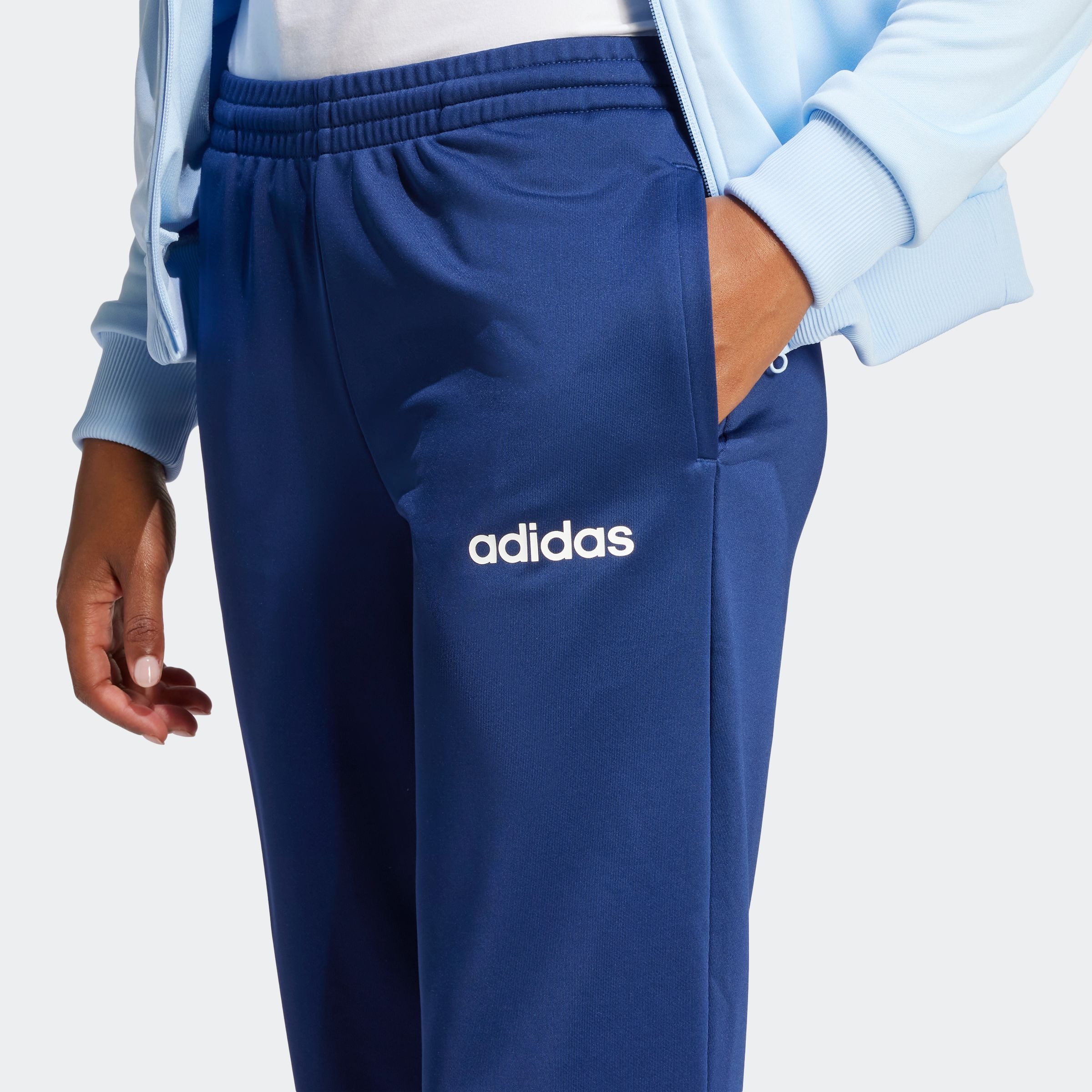 adidas Sportswear Trainingspak W LINEAR TS Trainingsjack met capuchon, trainingspak (2-delig)