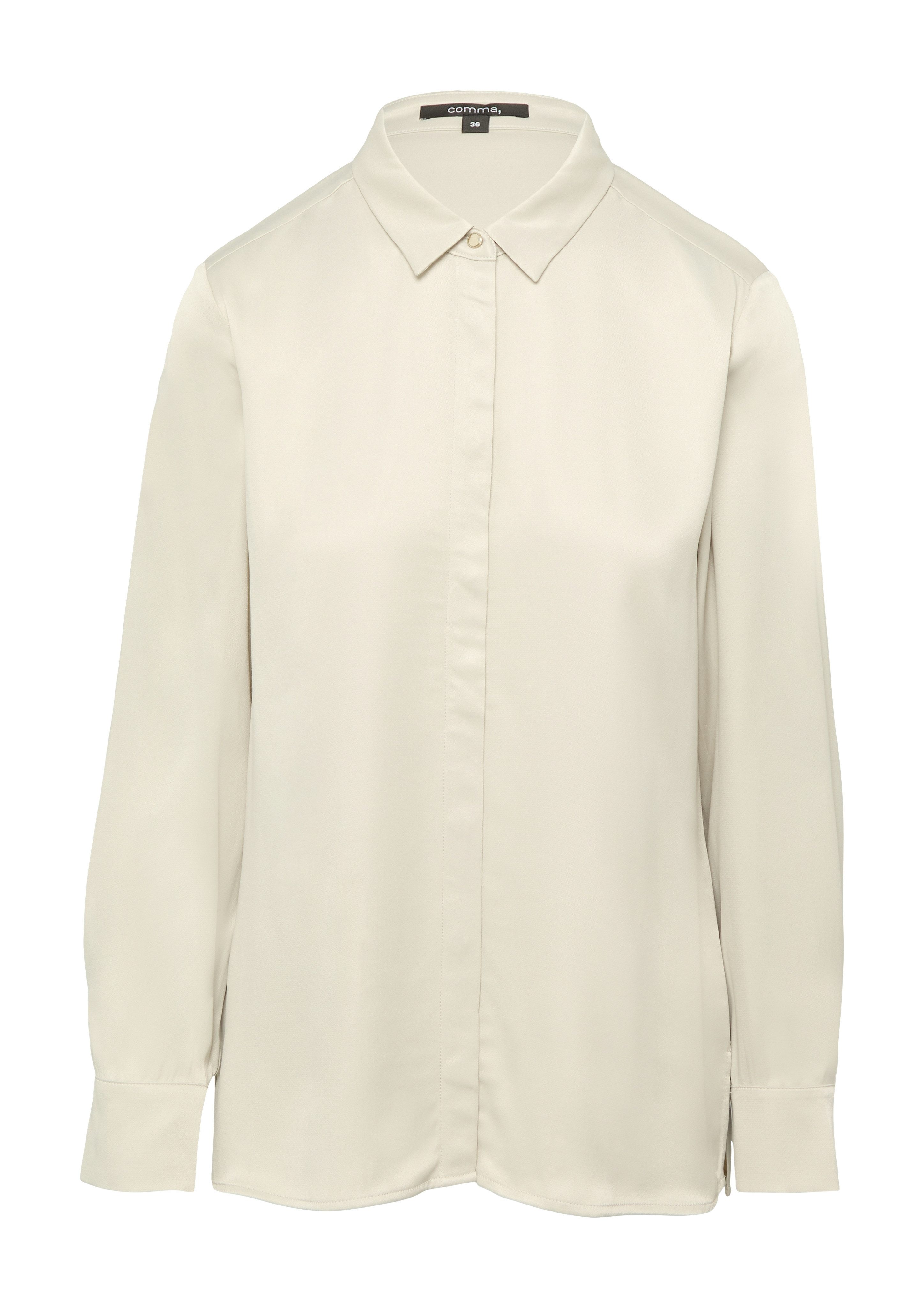 Comma Satijnen blouse met kentkraag
