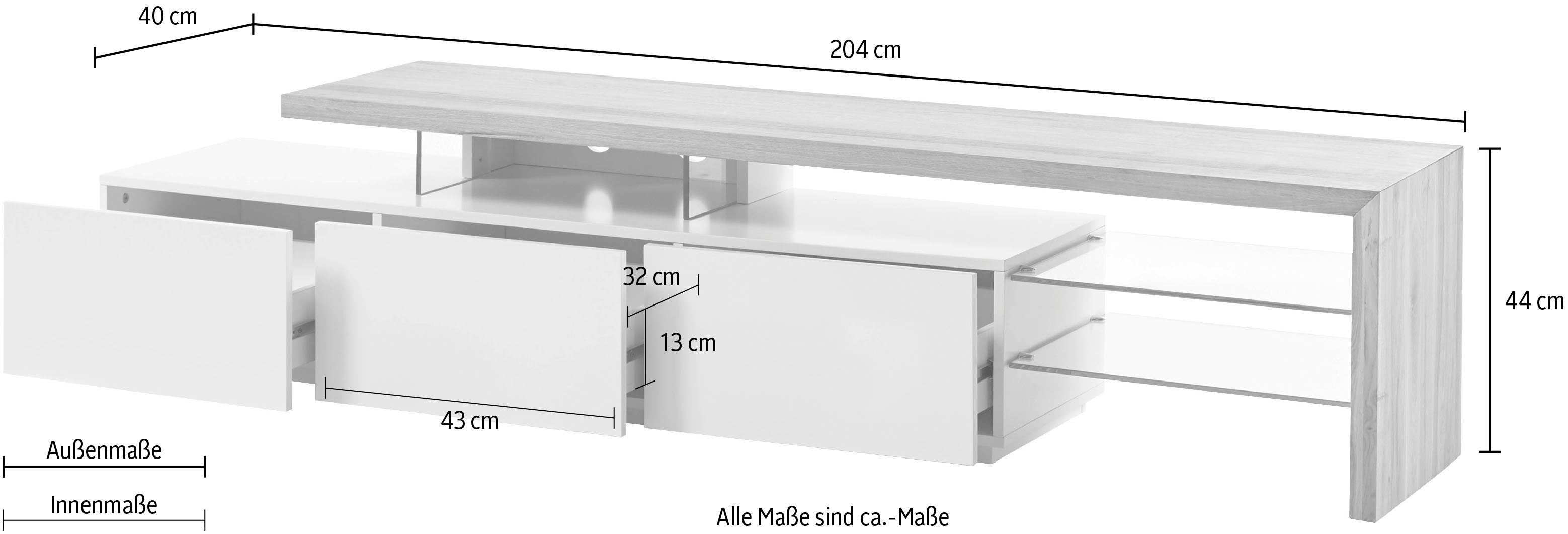MCA furniture Tv-meubel Alimos voor tv's tot 84 inch geschikt