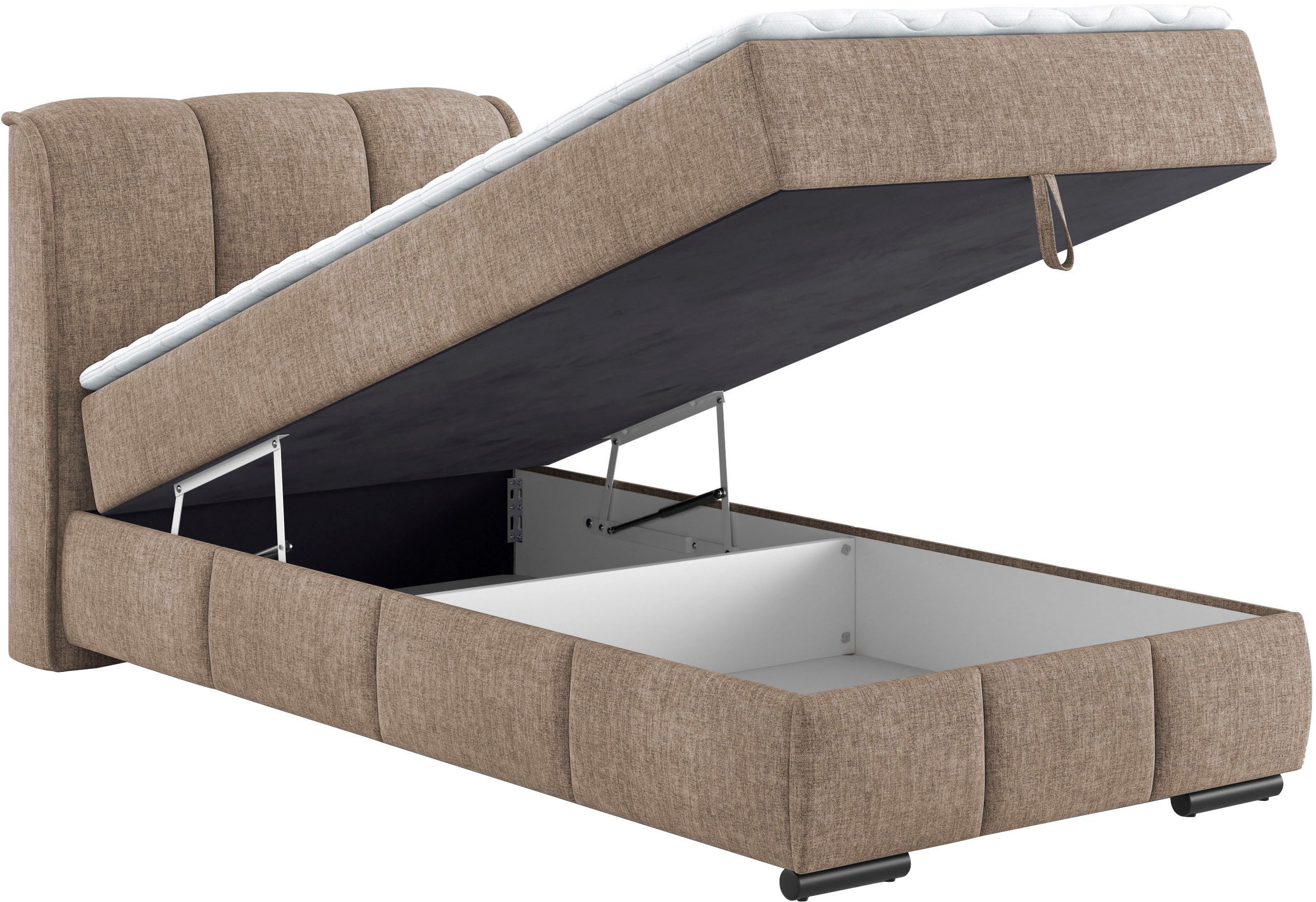 Mr. Couch Boxspring Bethany met bedkist, incl. matras Topmatras en sierkussen, in verschillende hardheden beschikbaar