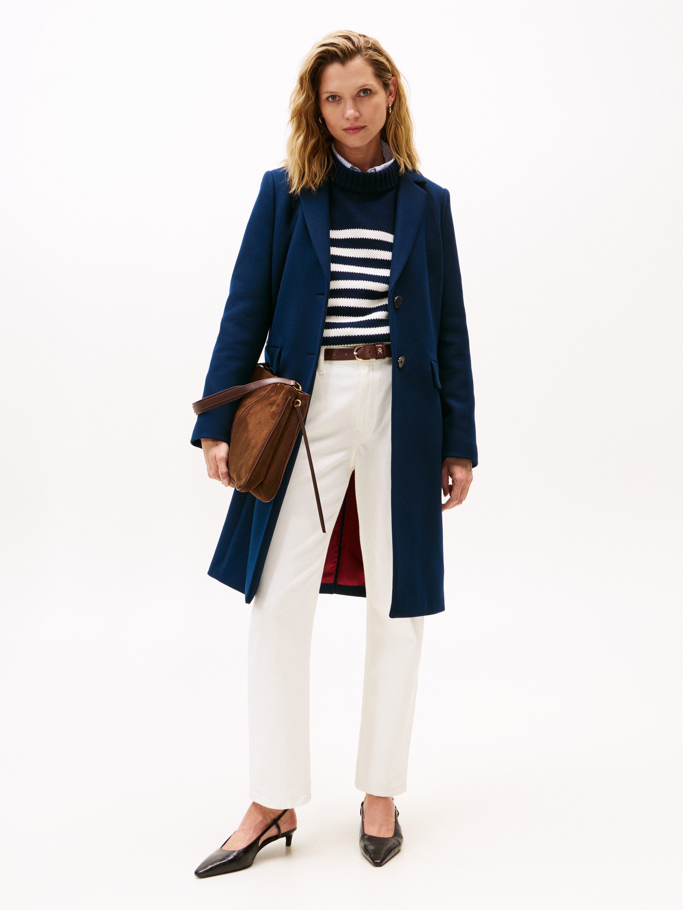 Tommy Hilfiger Lange jas CLASSIC SB WOOL REG COAT