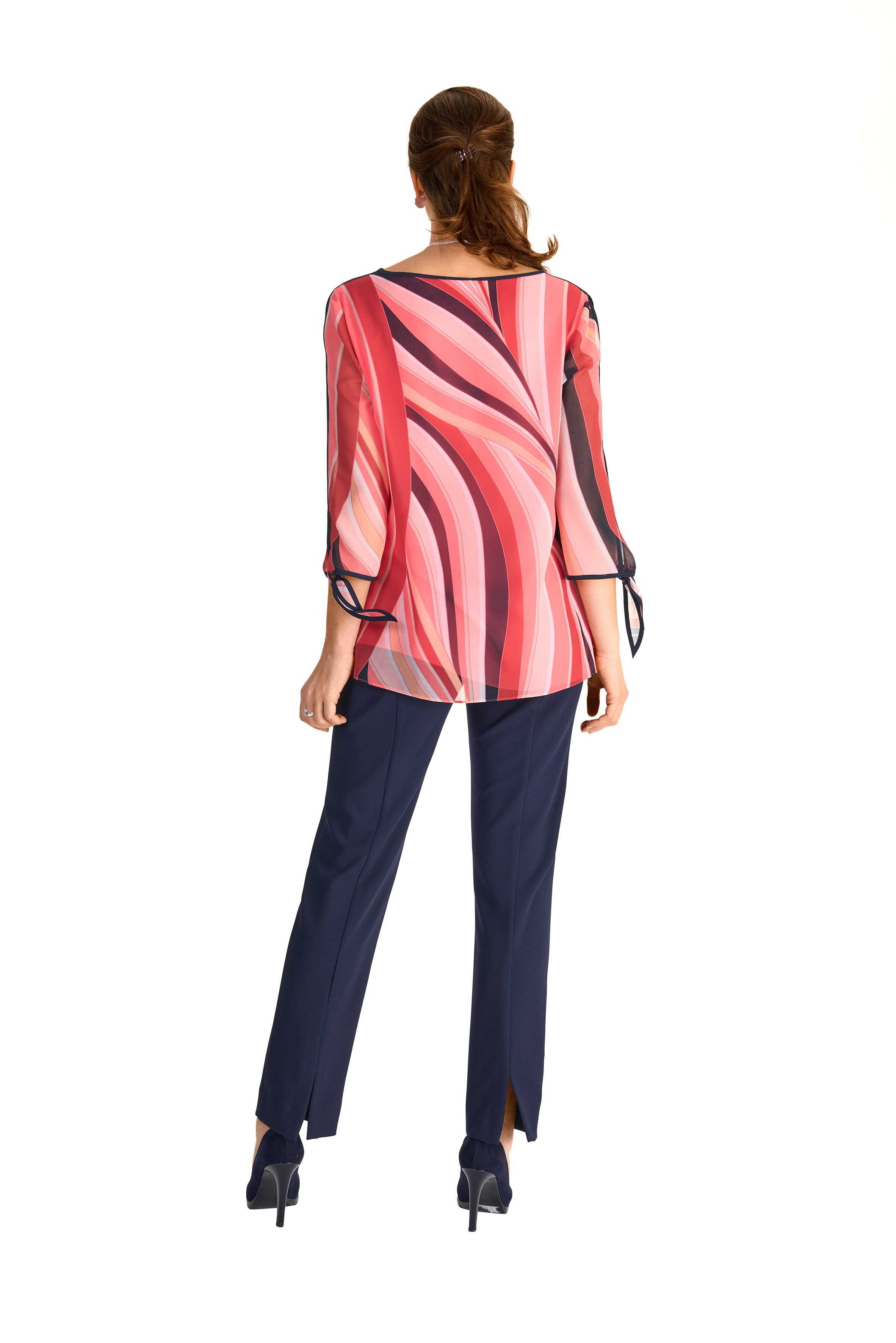 HERMANN LANGE Collection Chiffon blouse met grafisch patroon