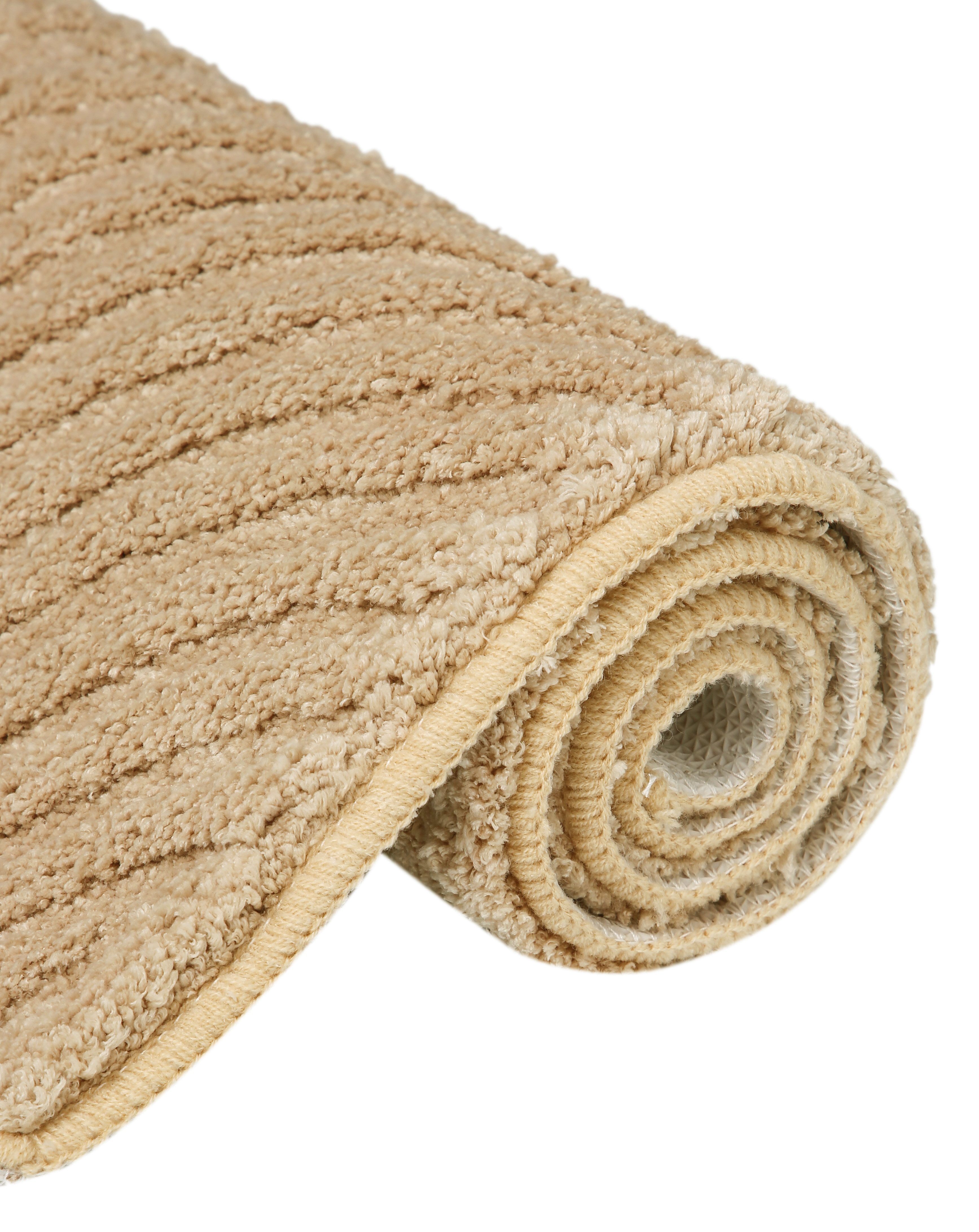 my home Badmat Ognon, Scandi, Boho, modern patroon Badkleed, uni-kleuren, hoog-laag effect (1 stuk)