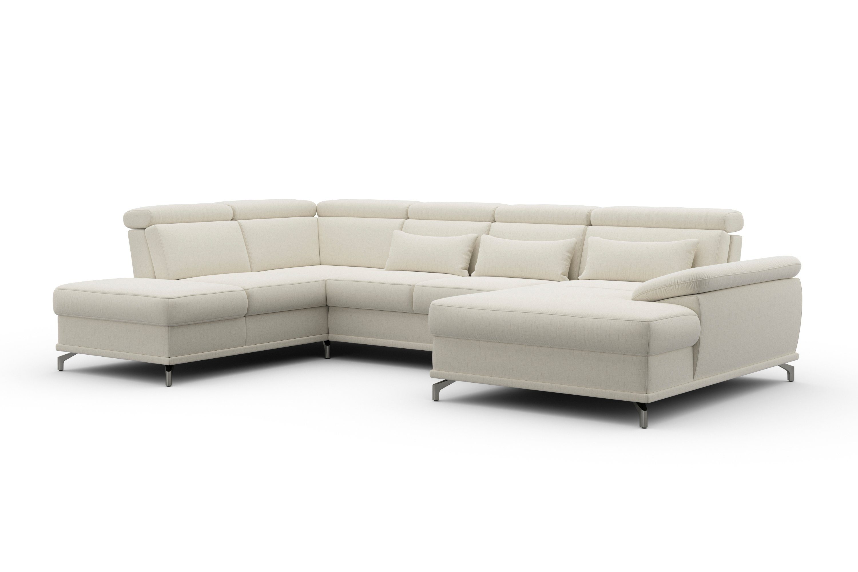 sit&more Zithoek Cabrio U-vorm, met zitdiepteverstelling, arm- en hoofdsteunverstelling