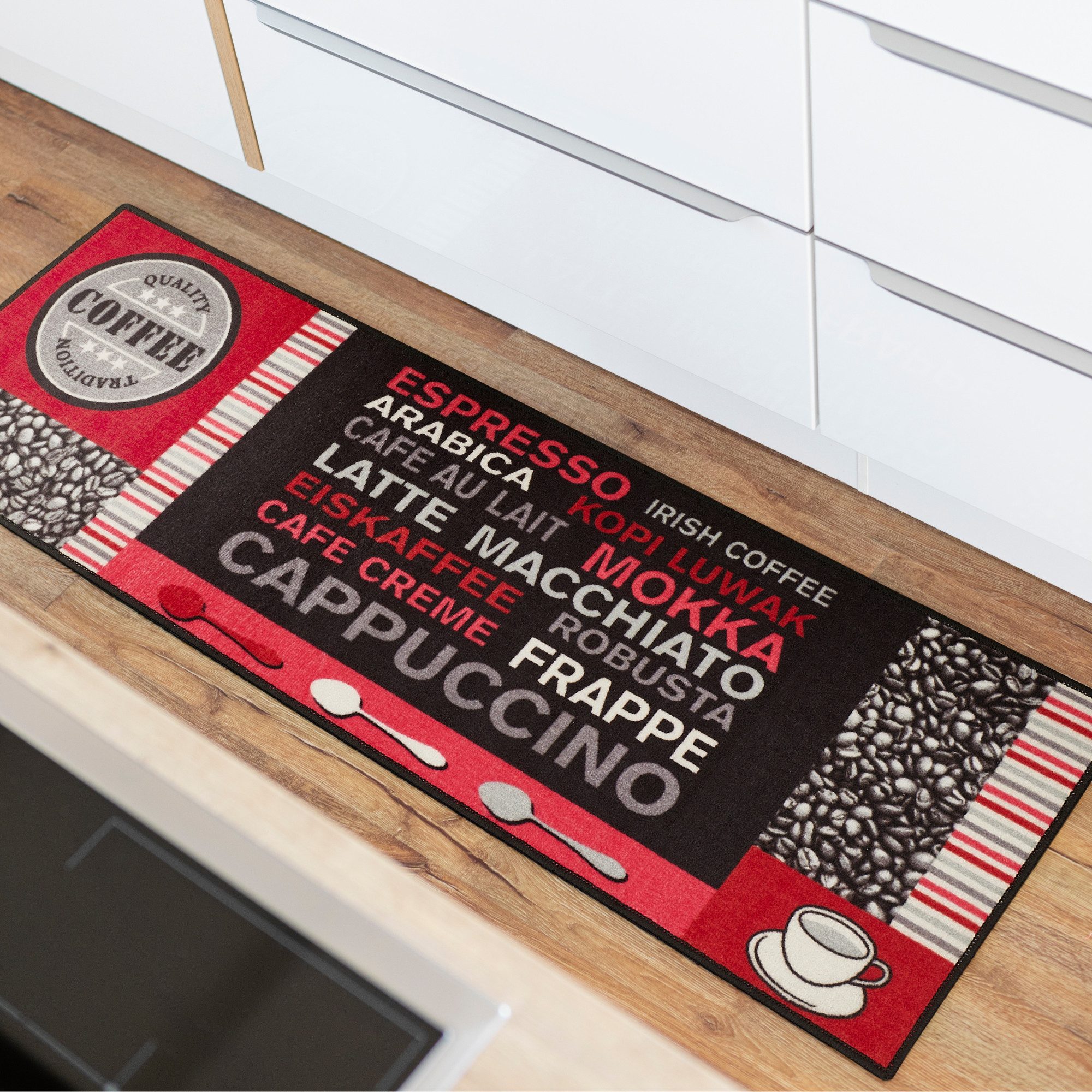 Andiamo Keukenloper Café crème Motief koffie, met een opschrift, afm. 50x150 cm, keuken