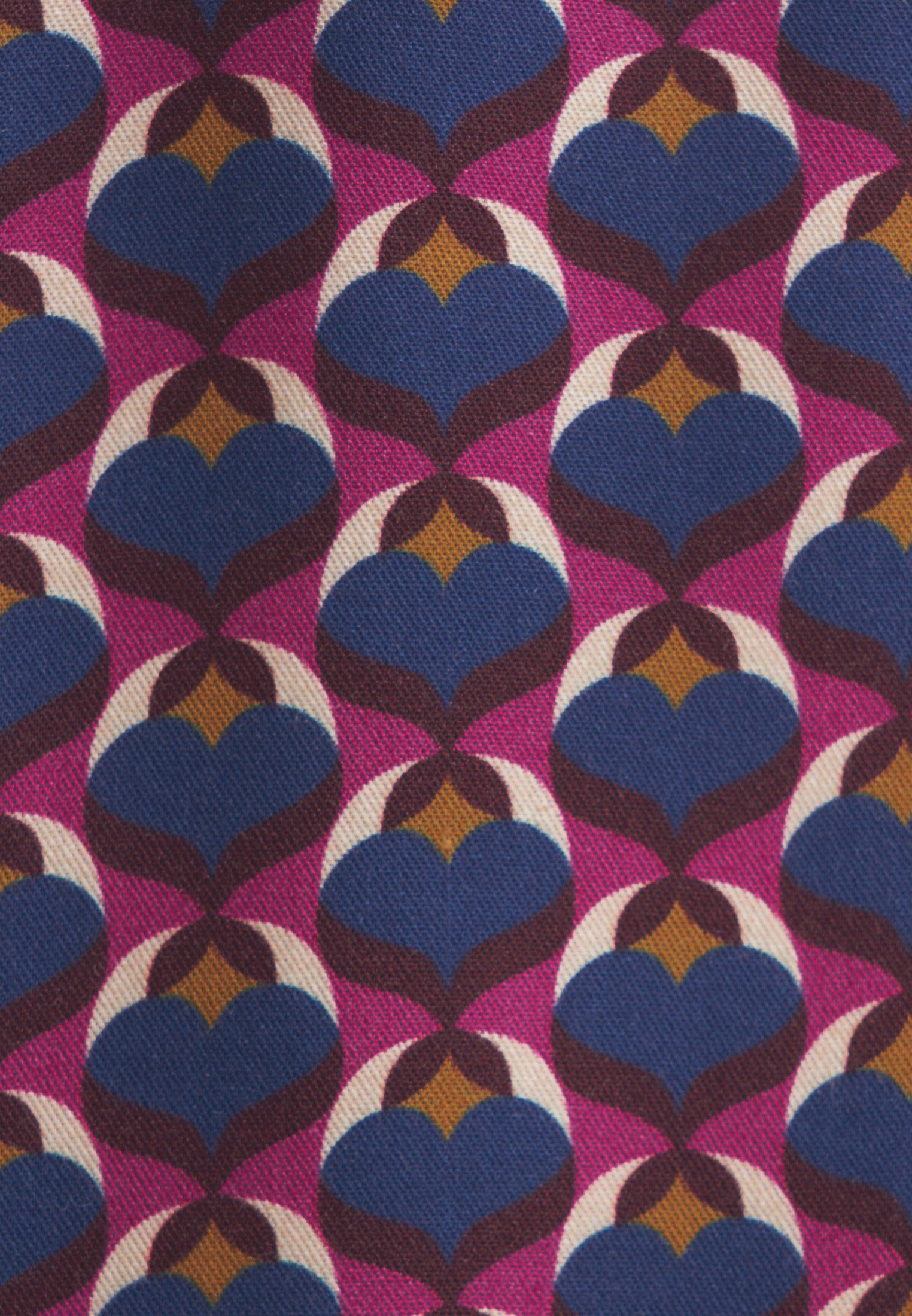 seidensticker Overhemdblouse Zwarte roos Lange mouwen kraag print