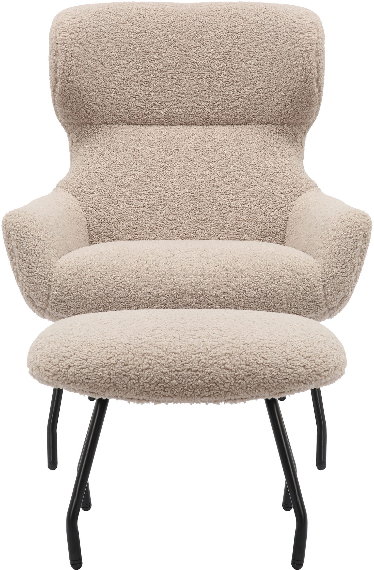 SalesFever Fauteuil met bekleding in imitatiebont-look (set, 2 stuks)