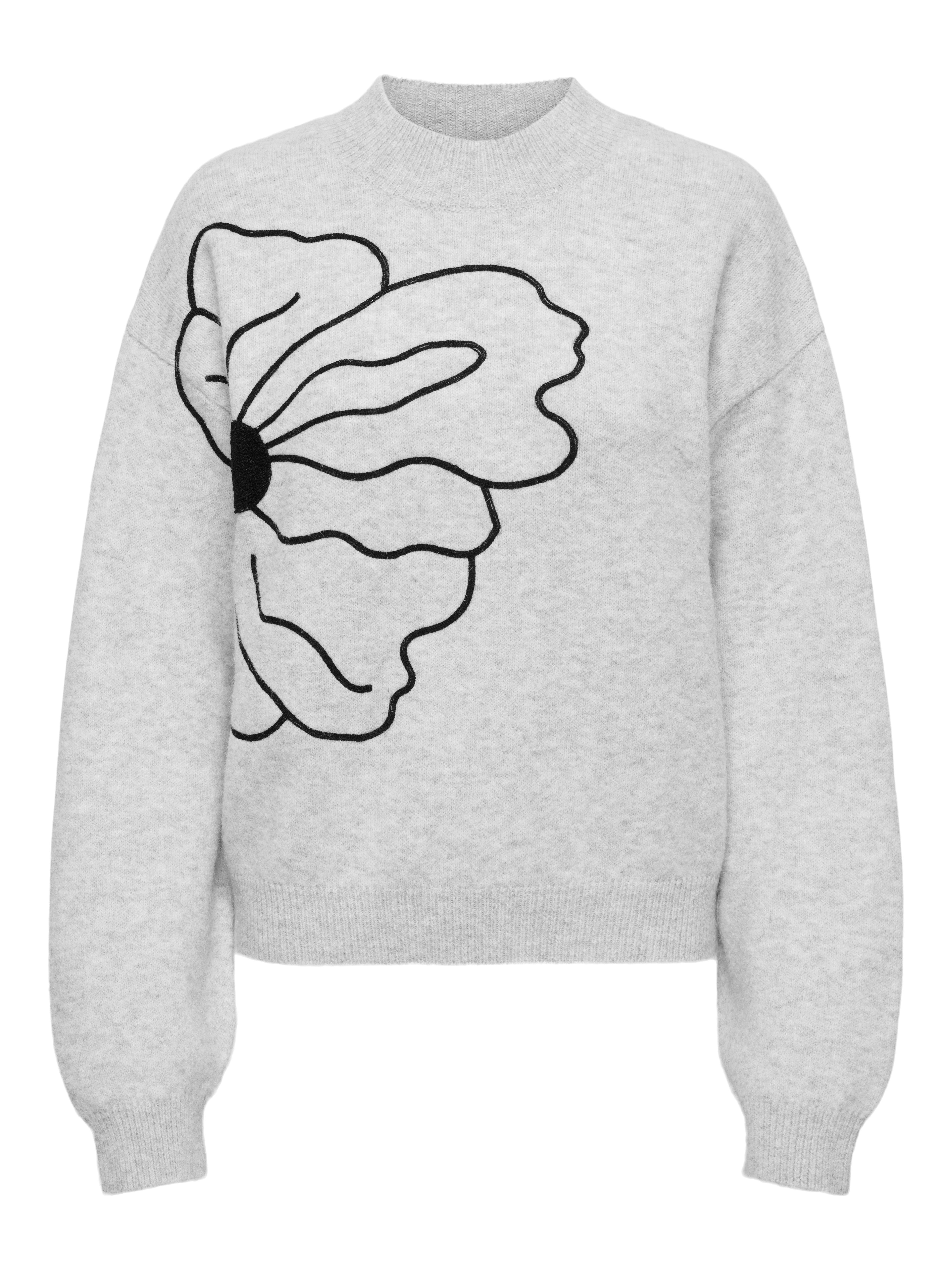 Only Gebreide trui ONLLOI LS HIGH NECK FLOWER PULL EX KNT
