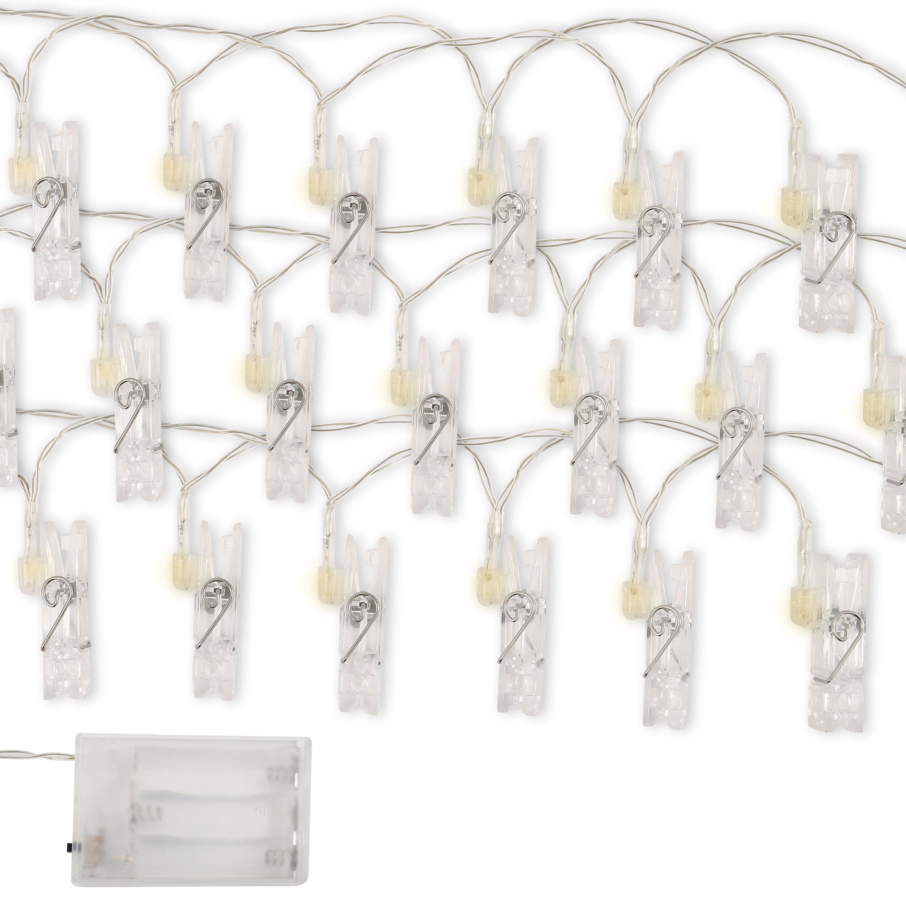 B.K.Licht Led-lichtsnoer RANA 5m led foto-lampjesketting sfeerverlichting met 40 foto-clips