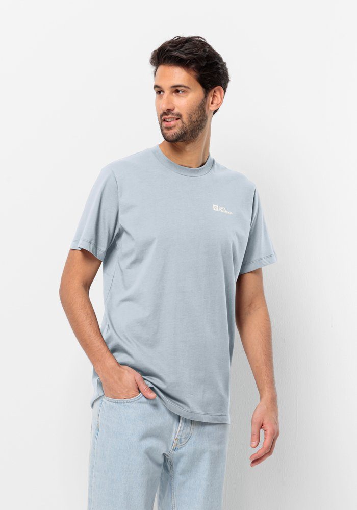 Jack Wolfskin Essential T-Shirt Men Heren T-shirt van biologisch katoen S soft blue soft blue