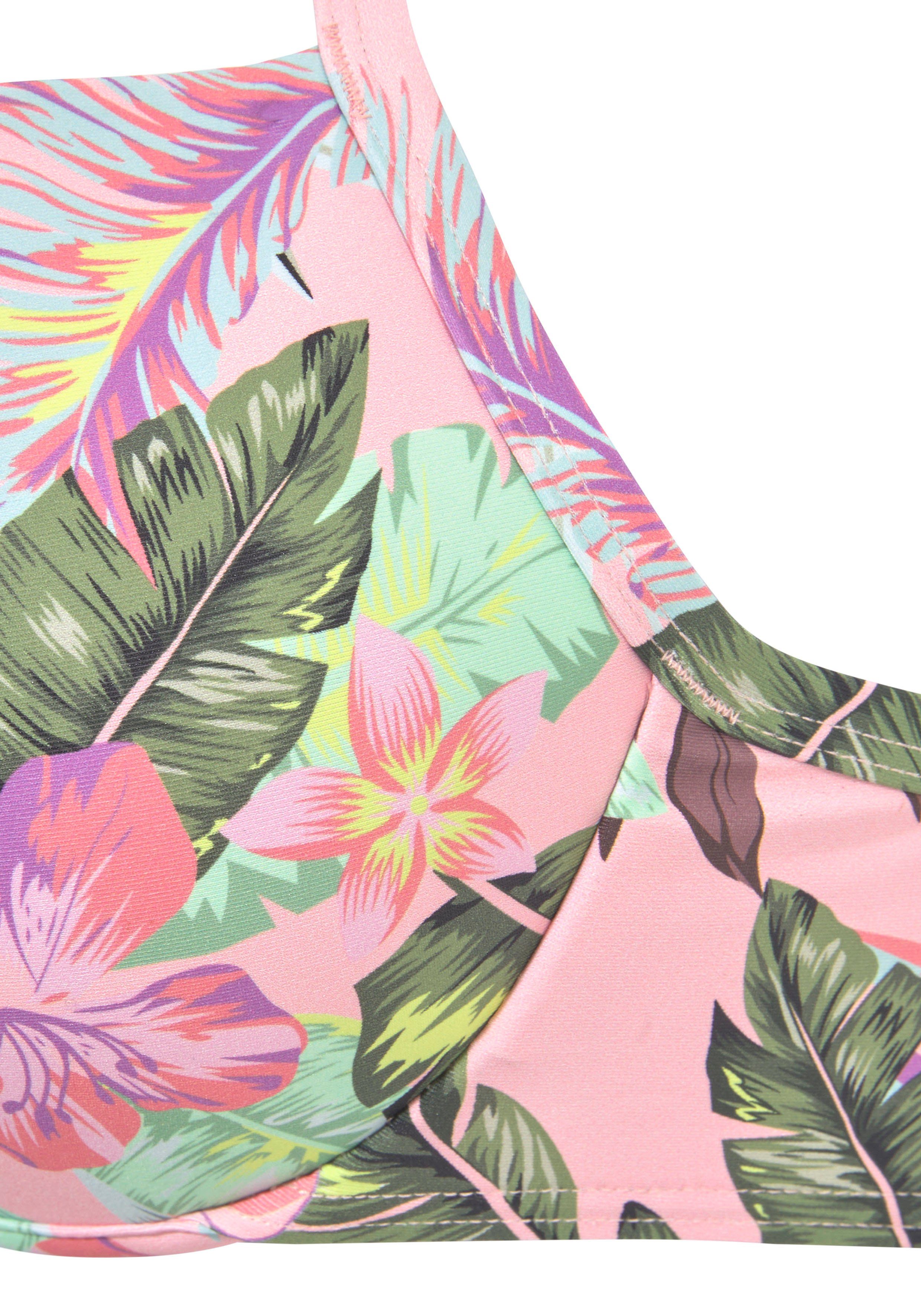 s.Oliver RED LABEL Beachwear Push-upbikinitop AZALEA met tropische print