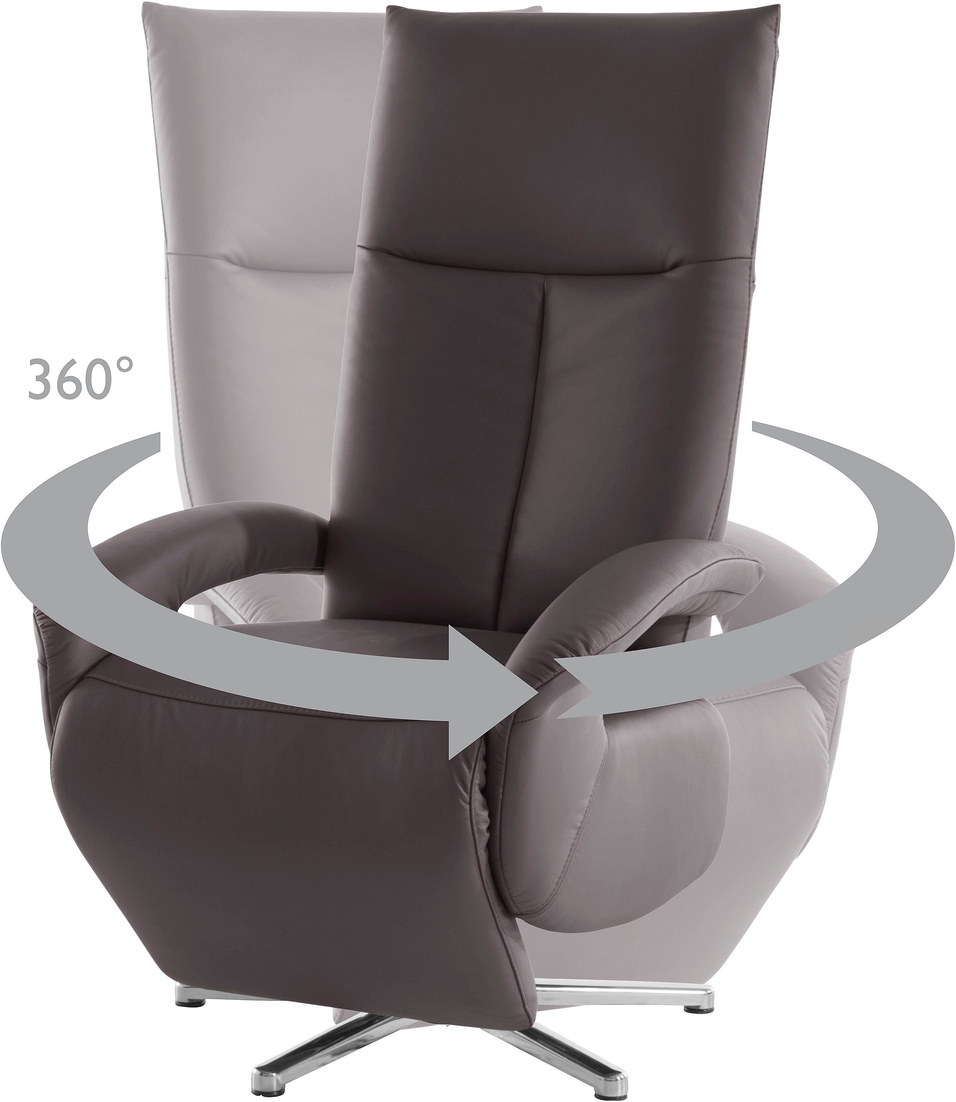 sit&more Relaxfauteuil Tycoon met verstelbare hoofdsteun en 360° draaifunctie keuze tussen handmatige of elektrische functie, ook met accu (draadloos)