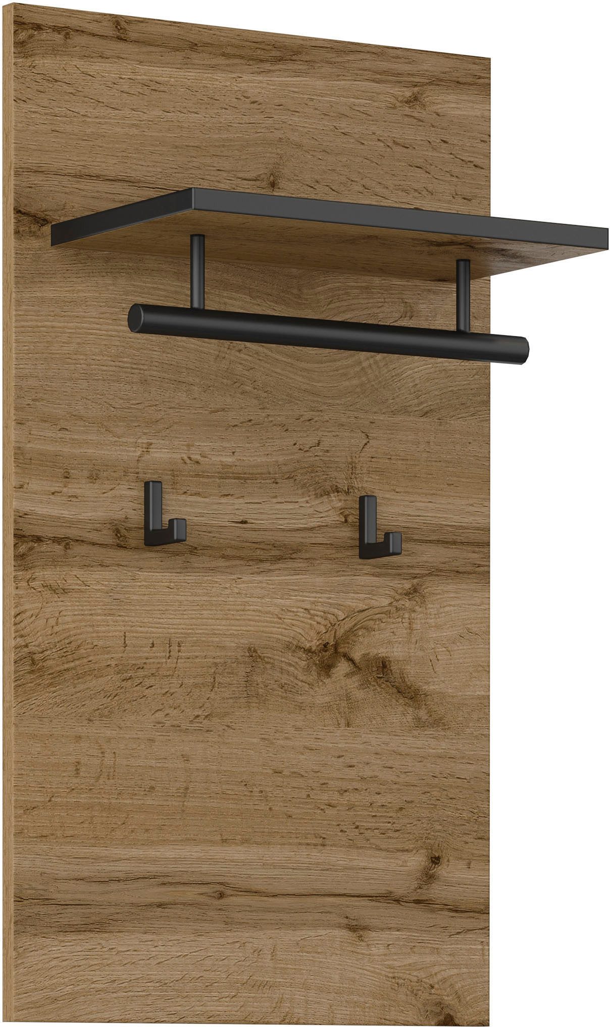 INOSIGN Kapstokpaneel Cross,Breedte 40 cm moderne wandplank met haken en kledingstang