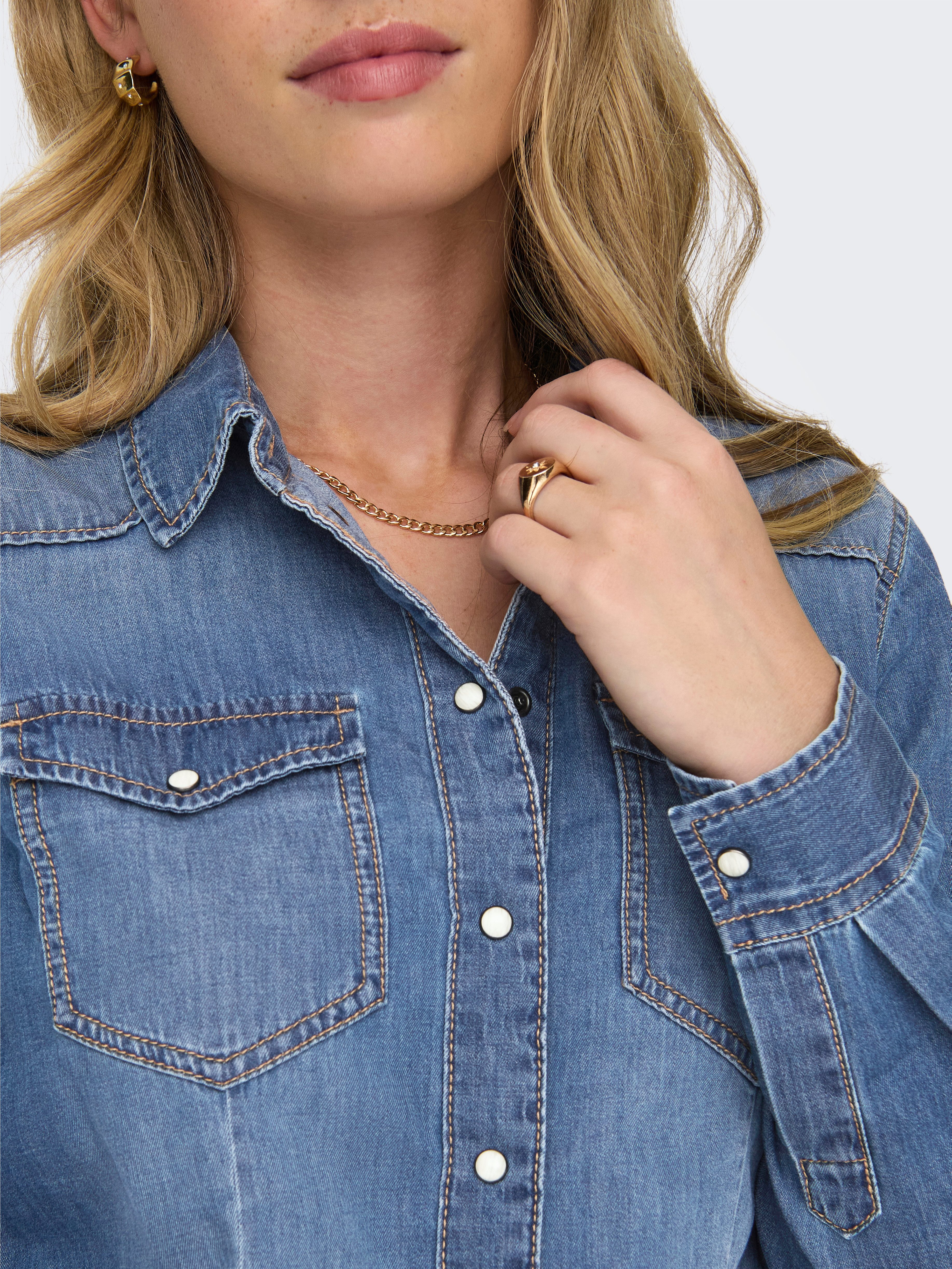 Only Jeans blouse ONLALEXA L S DNM SHIRT FS NOOS