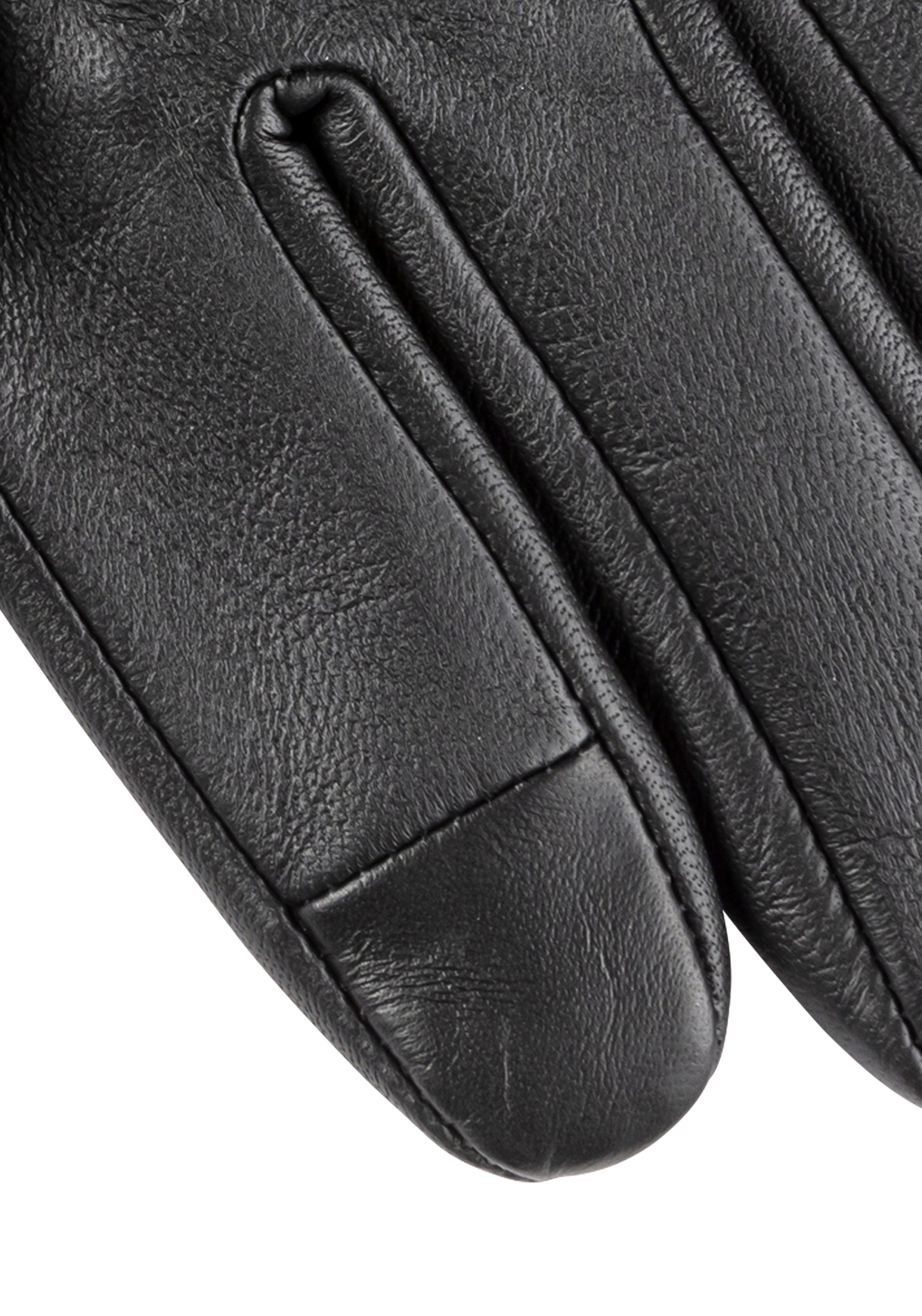 Boss Orange Leren handschoenen Glove met touch tech vingertoppen